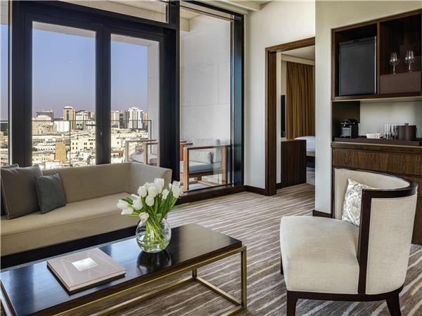Souq Suite, 1 Bedroom with 1 King-Size Bed, Terrace with Souq Waqif Views and Living Area