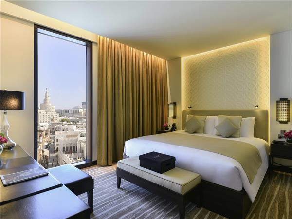 Souq Suite, 1 Bedroom with 1 King-Size Bed, Terrace with Souq Waqif Views and Living Area