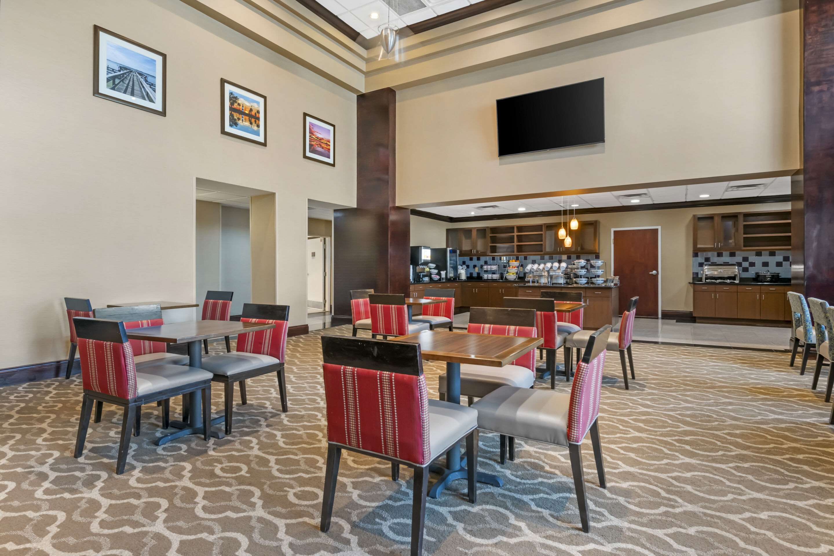 Enjoy breakfast in this seating area