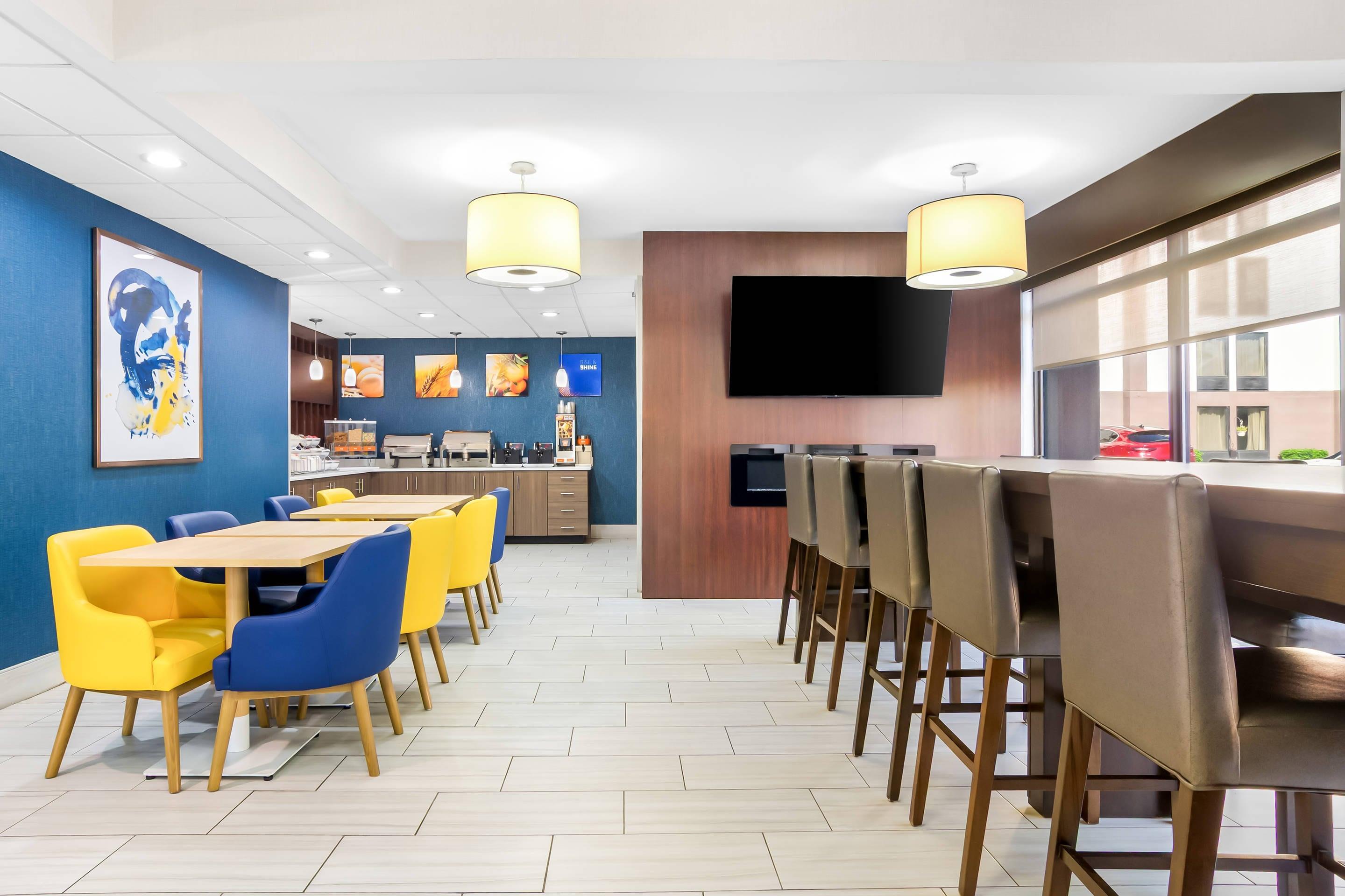 Enjoy breakfast in this seating area