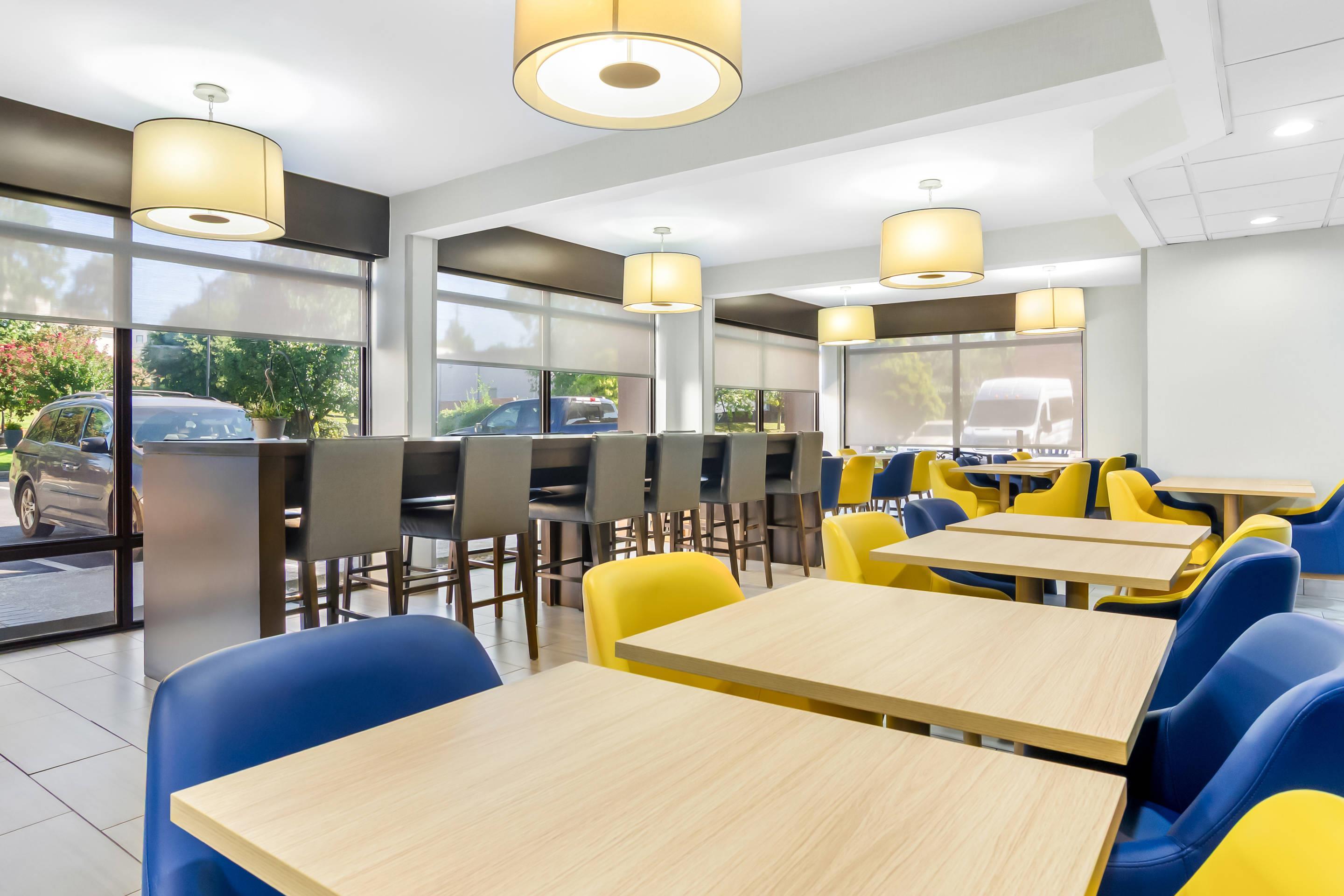 Enjoy breakfast in this seating area
