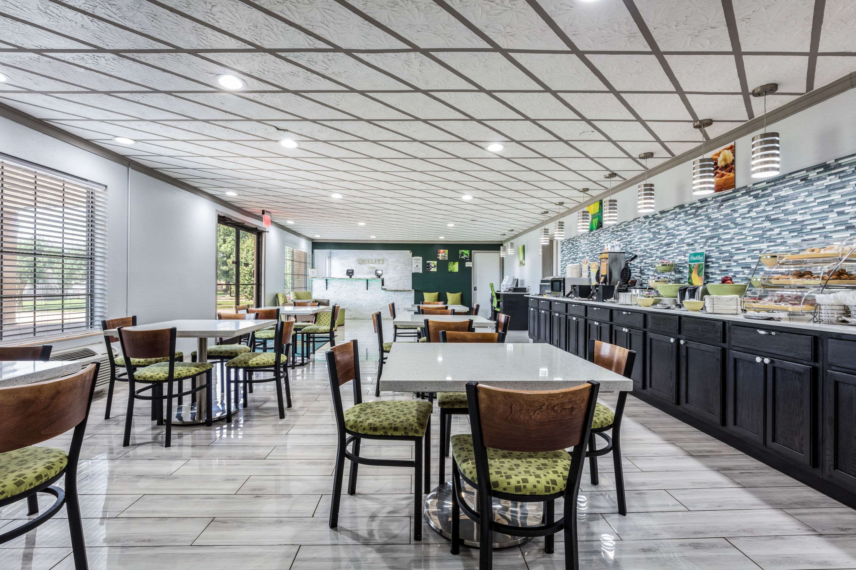 Enjoy breakfast in this seating area