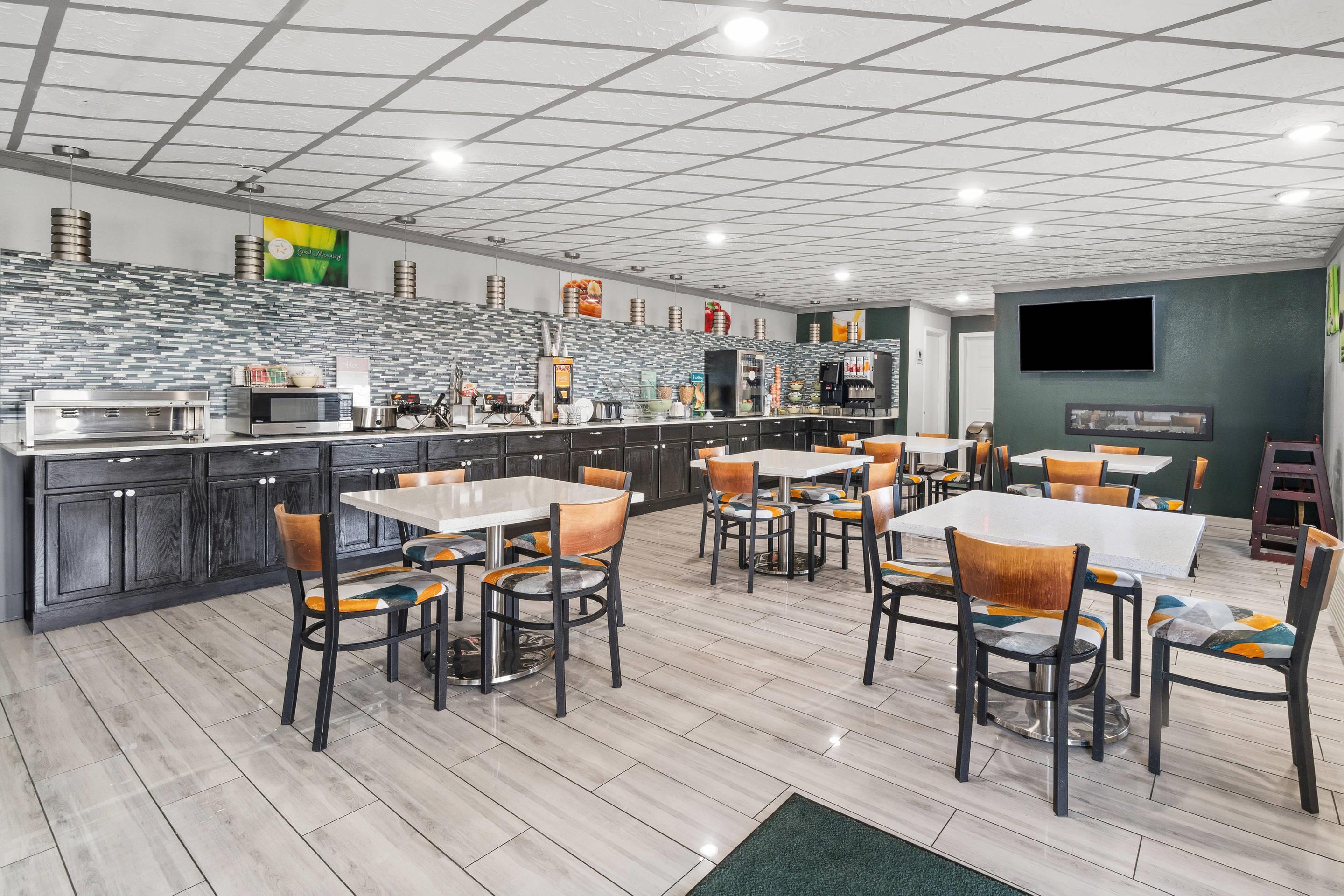 Enjoy breakfast in this seating area
