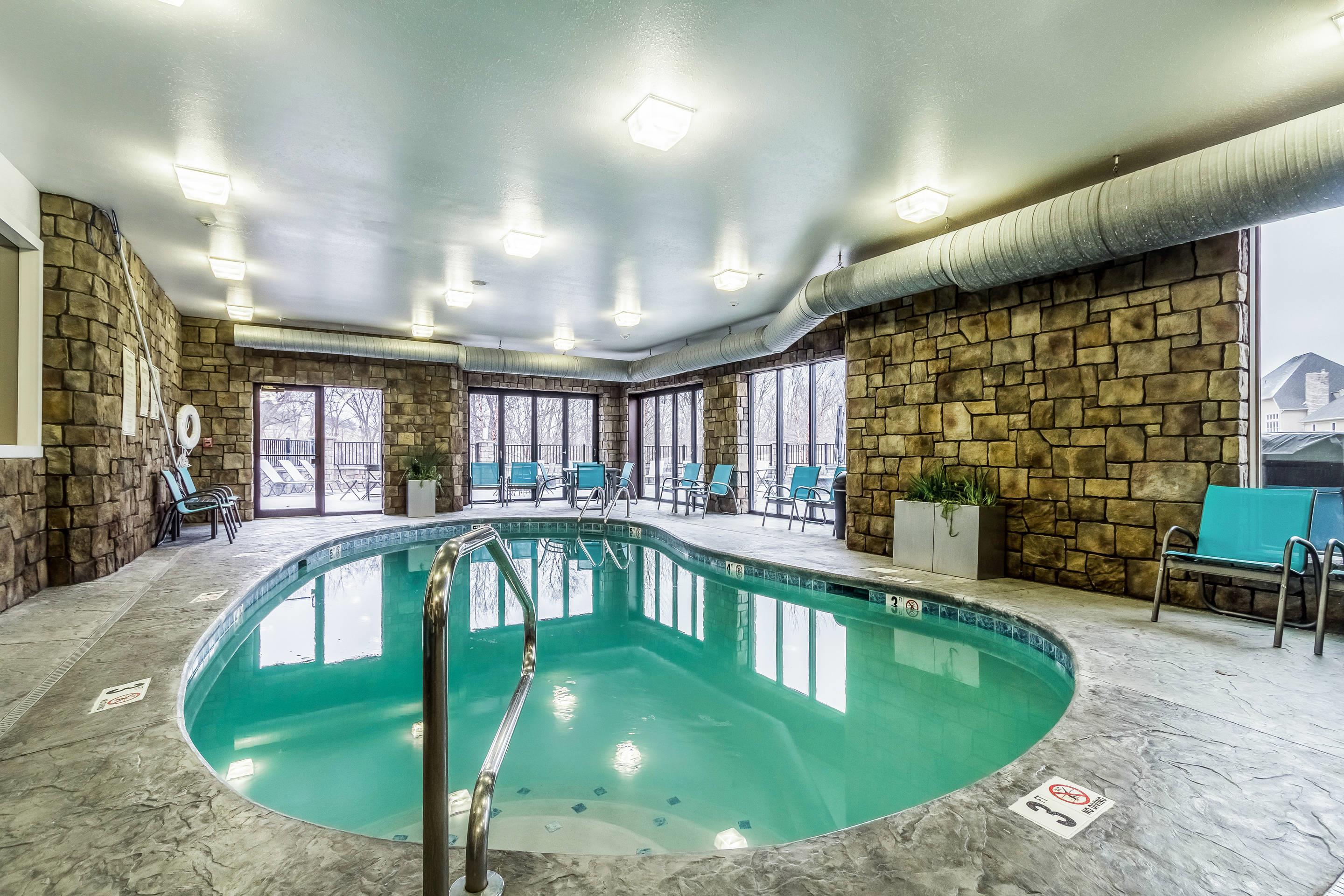 Indoor pool with hot tub