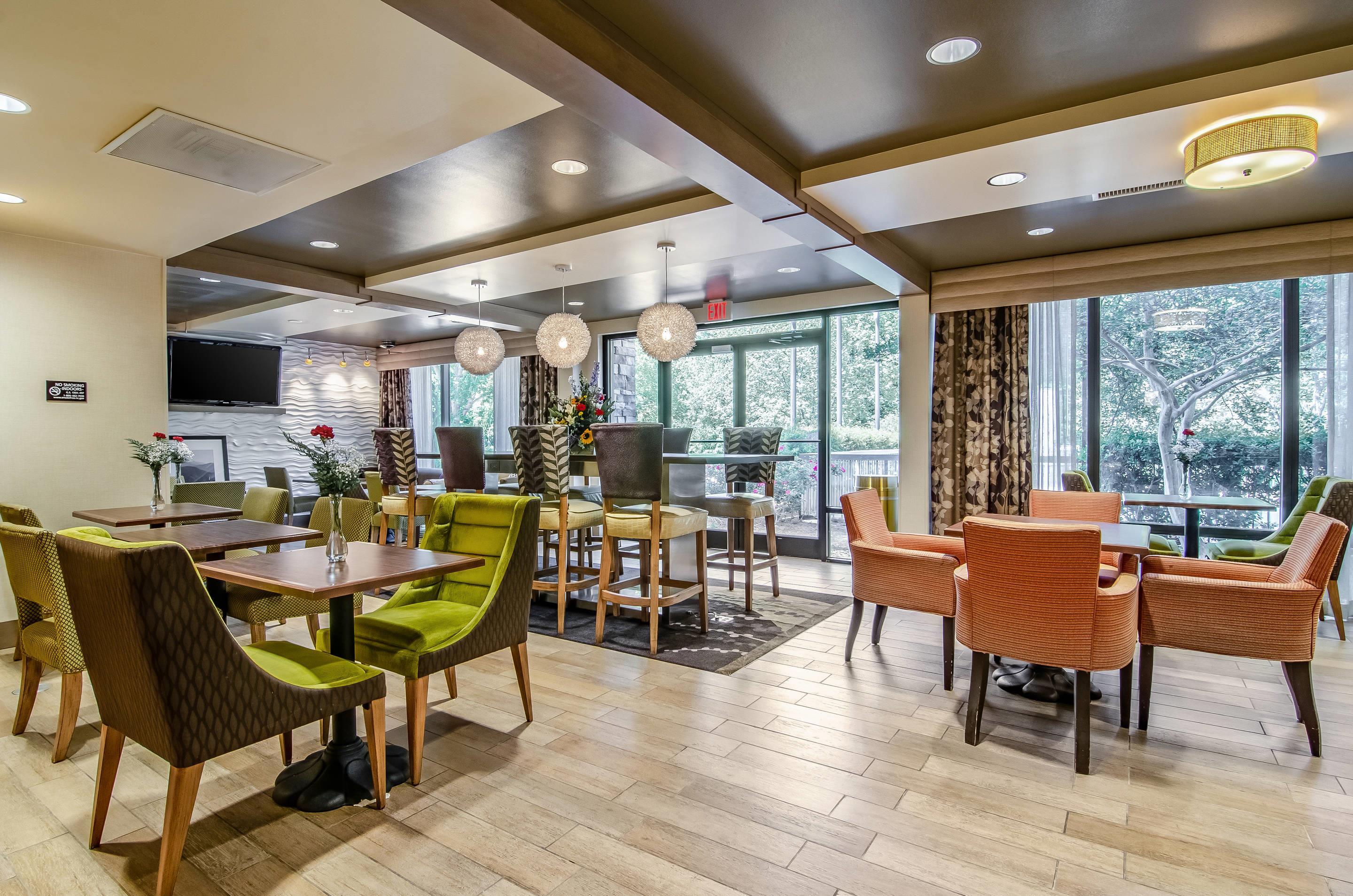 Enjoy breakfast in this seating area