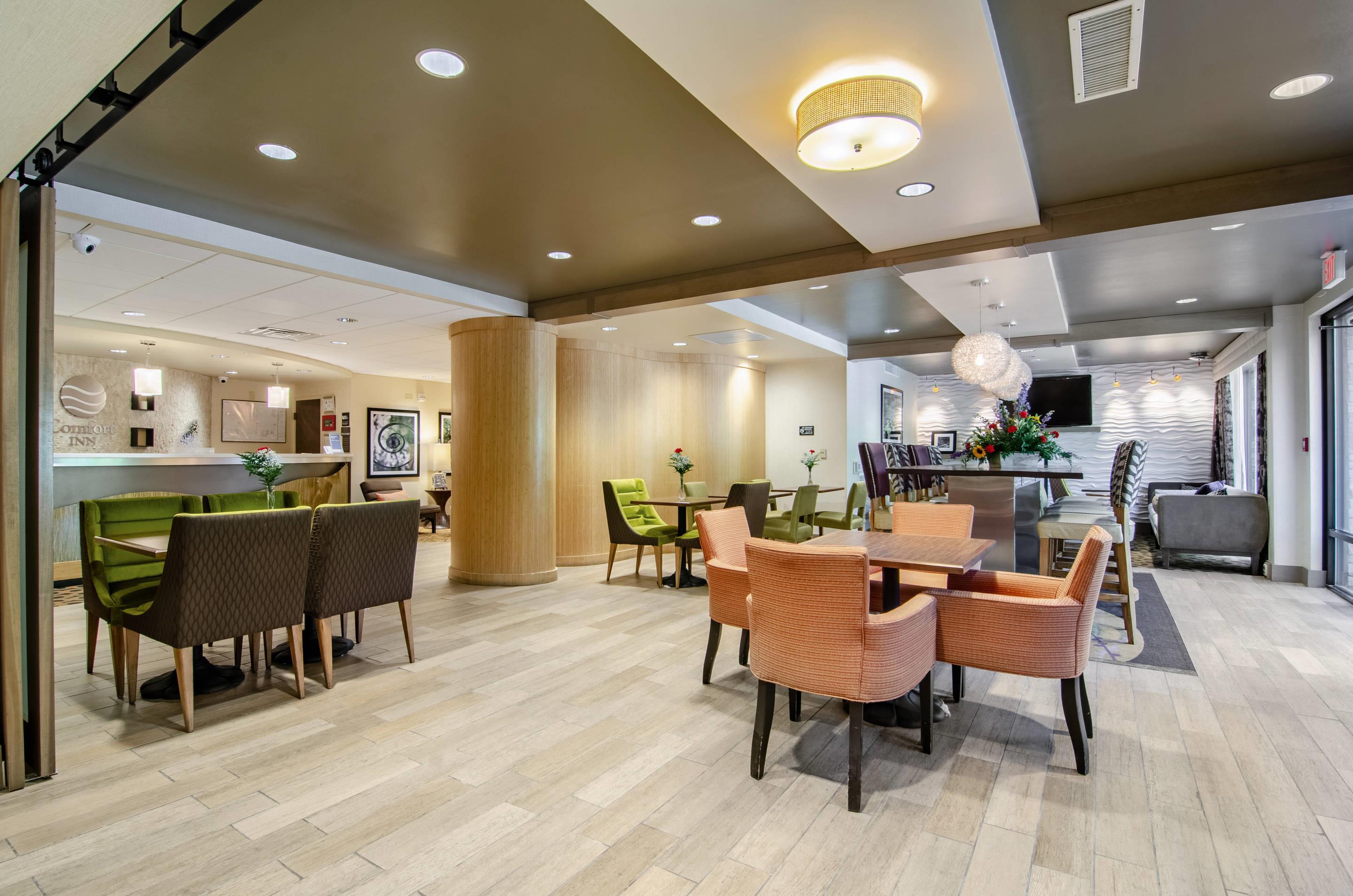 Enjoy breakfast in this seating area