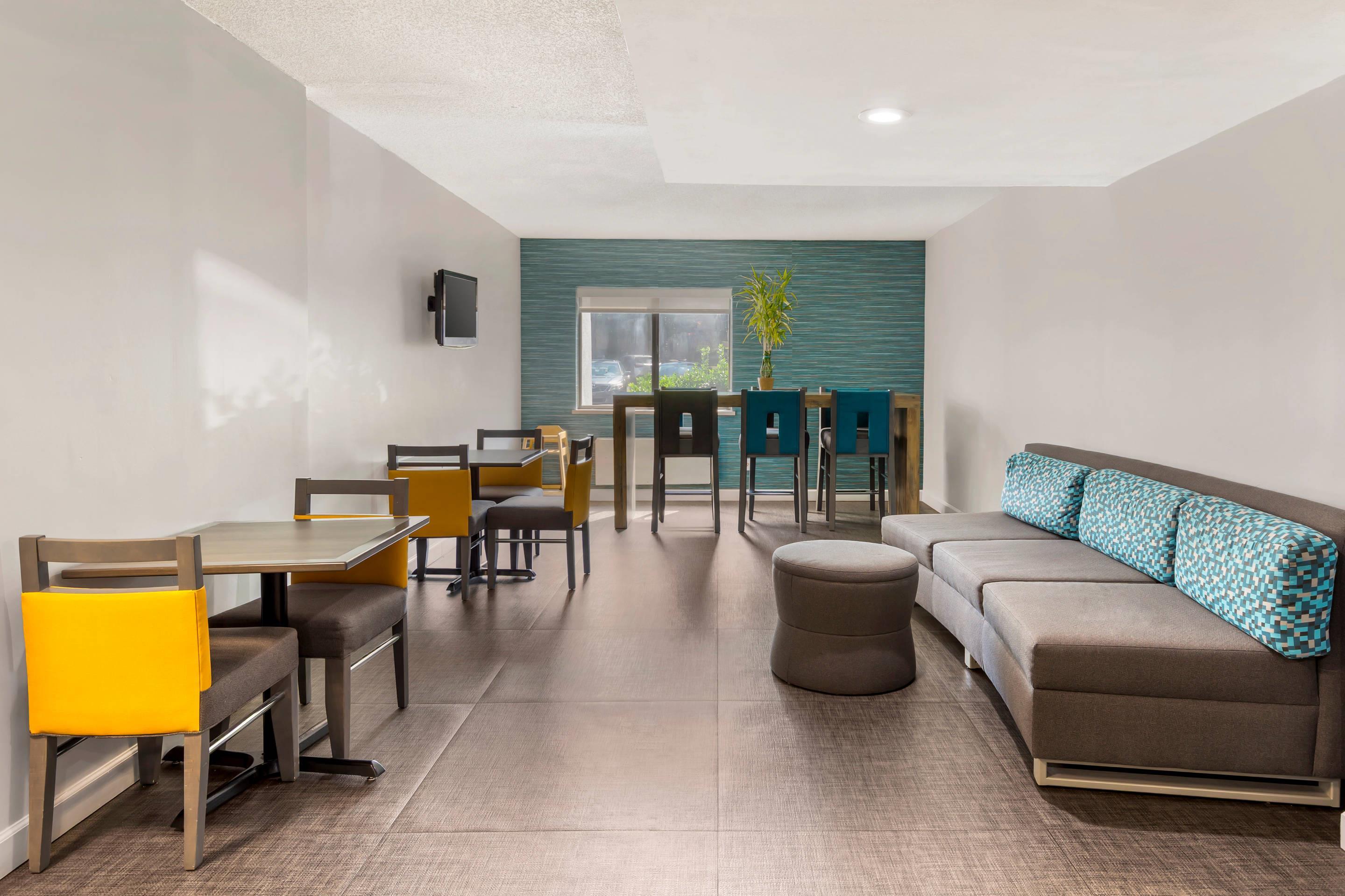 Enjoy breakfast in this seating area