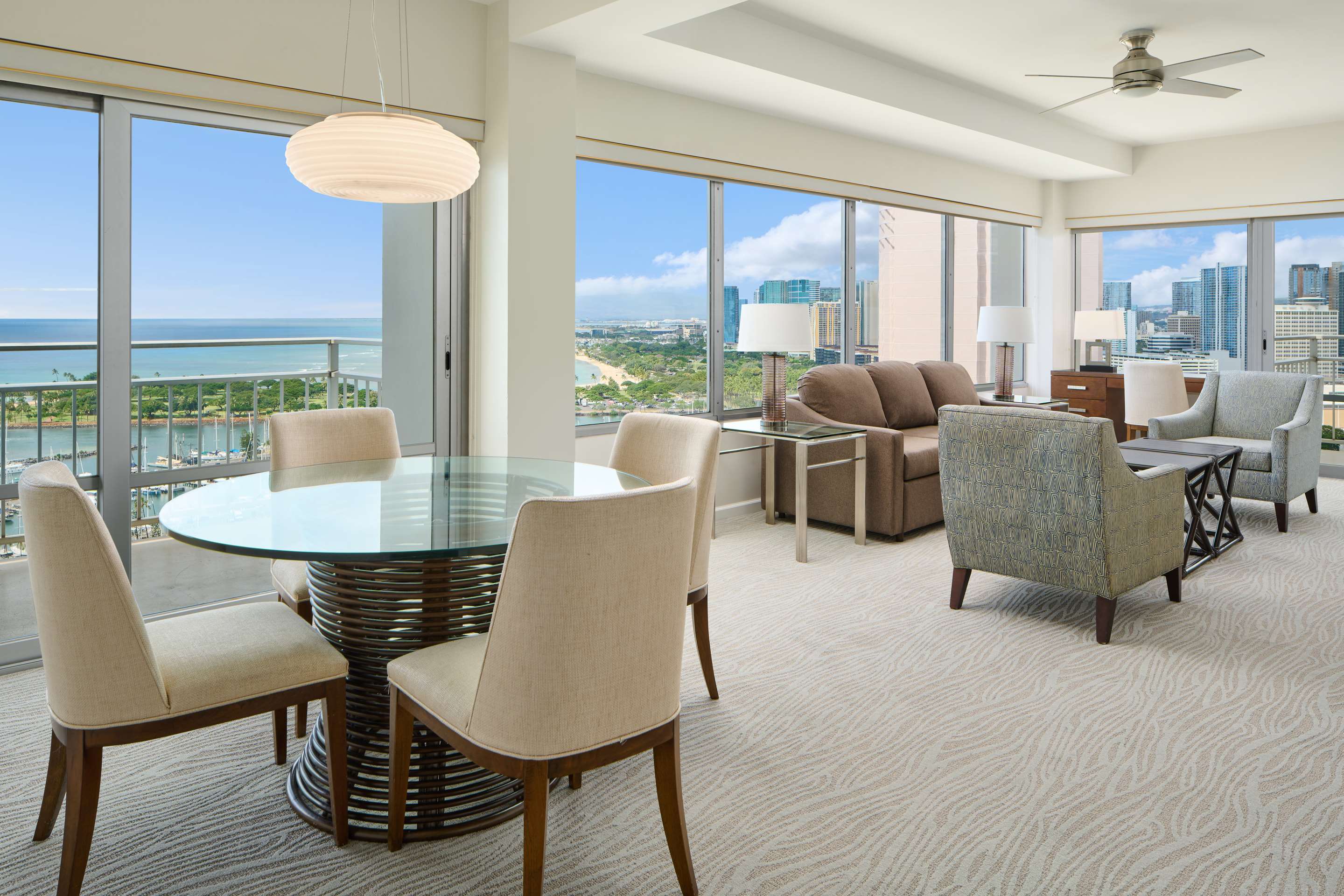 Ilikai Hotel and Luxury Suites - 2 Bedroom Ocean View - Living Area