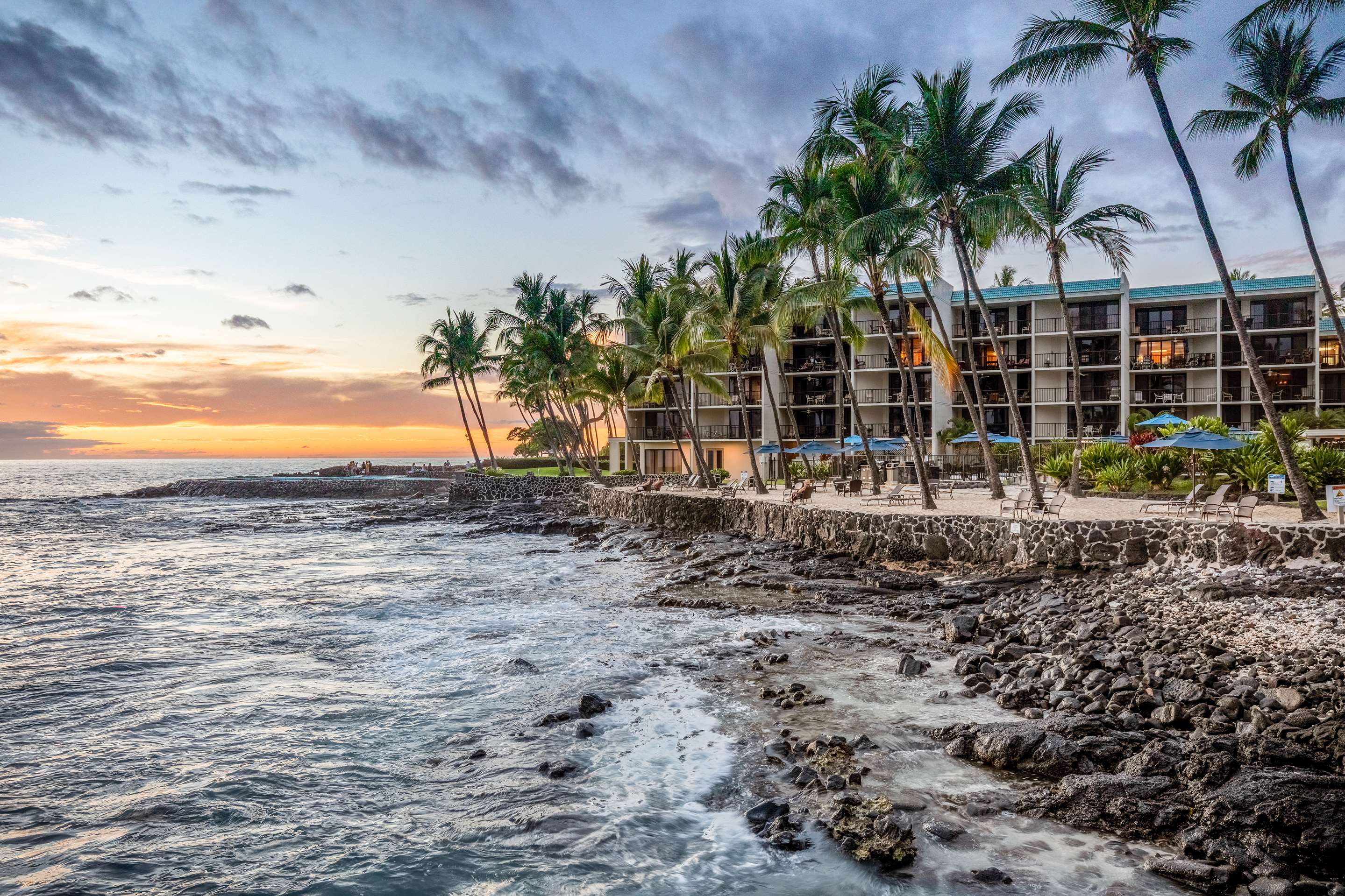 Aston Kona By The Sea - Oceanside Exterior Sunset | Aston Kona by the Sea
