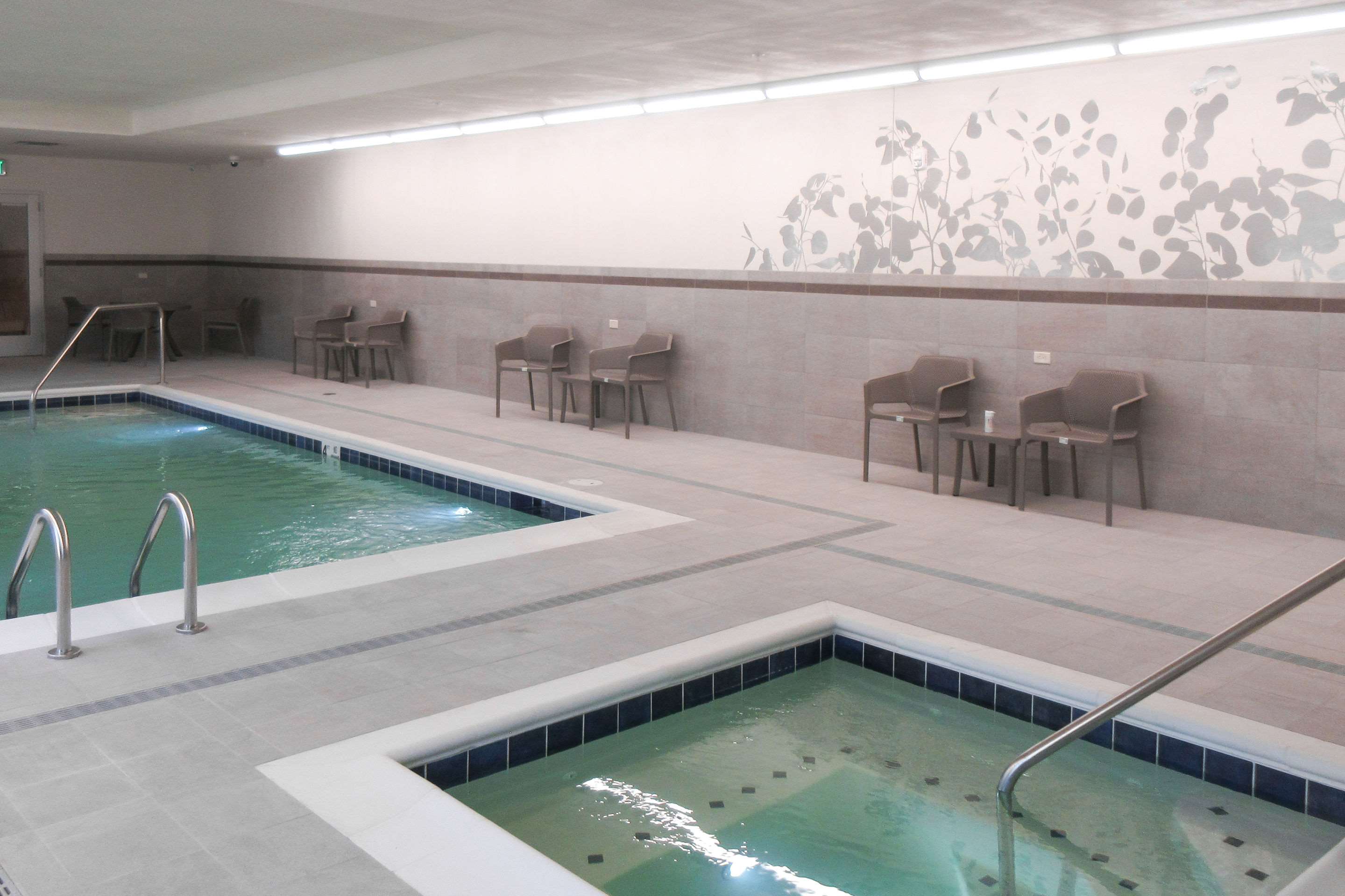Indoor pool with hot tub