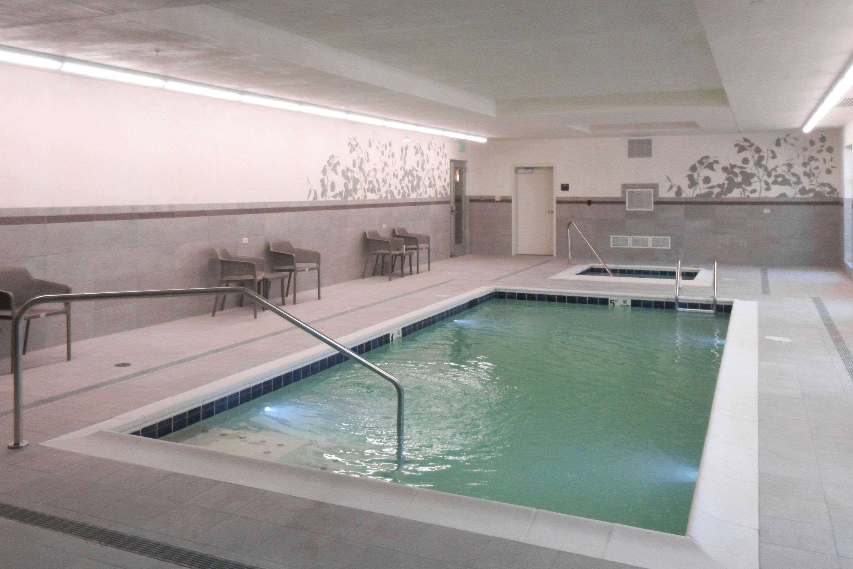 Indoor pool with hot tub
