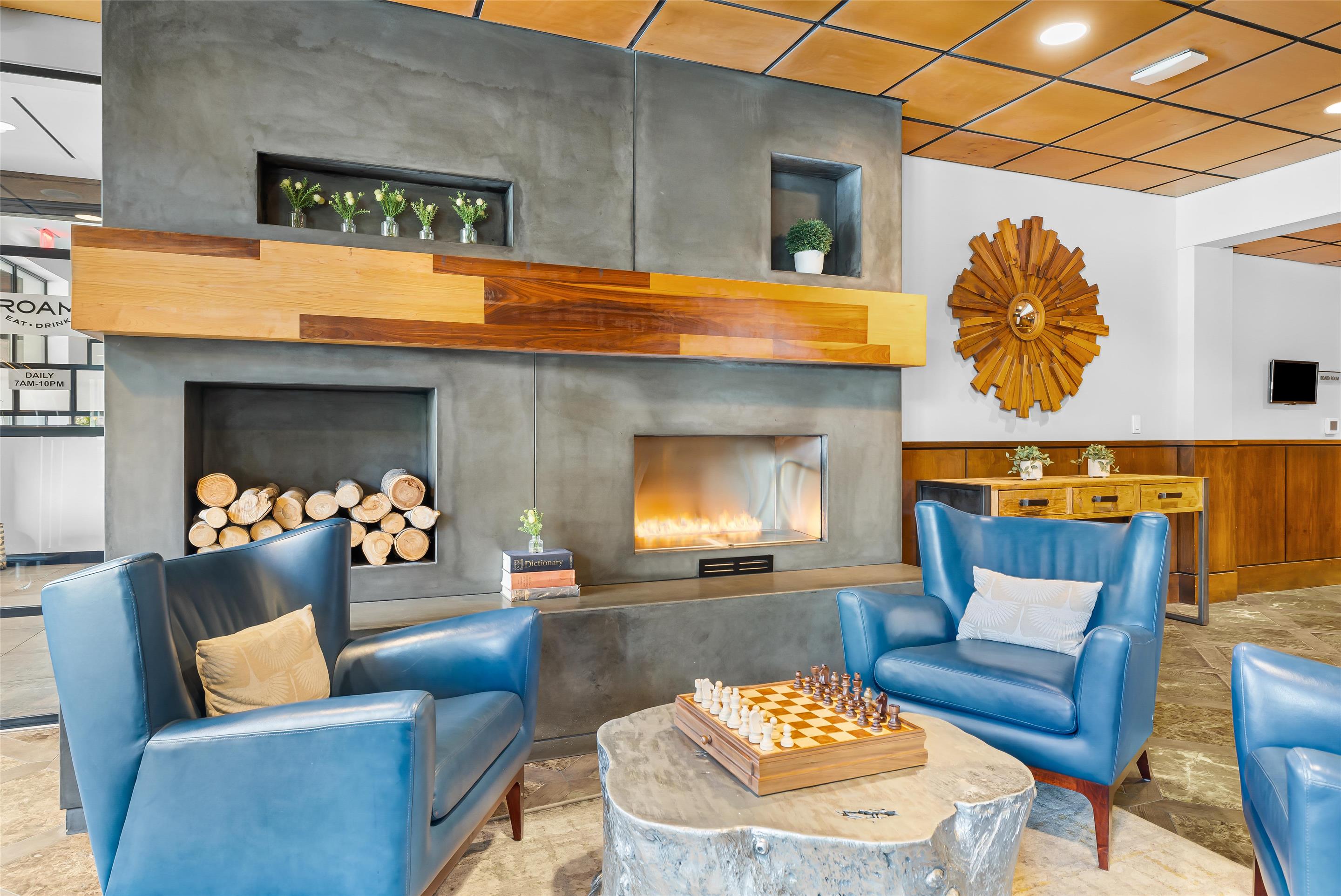 Hotel Lobby Fireplace Sitting Area