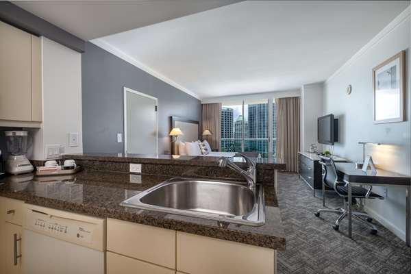 1 King Bed, Non-Smoking, City View, Balcony, Flat Screen Television, Kitchenette, Work Desk