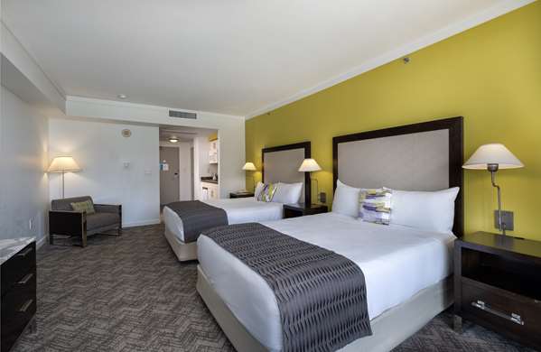2 Queen Beds, Non-Smoking, City View, Balcony, Flat Screen Television, Microwave And Refrigerator, Kitchenette