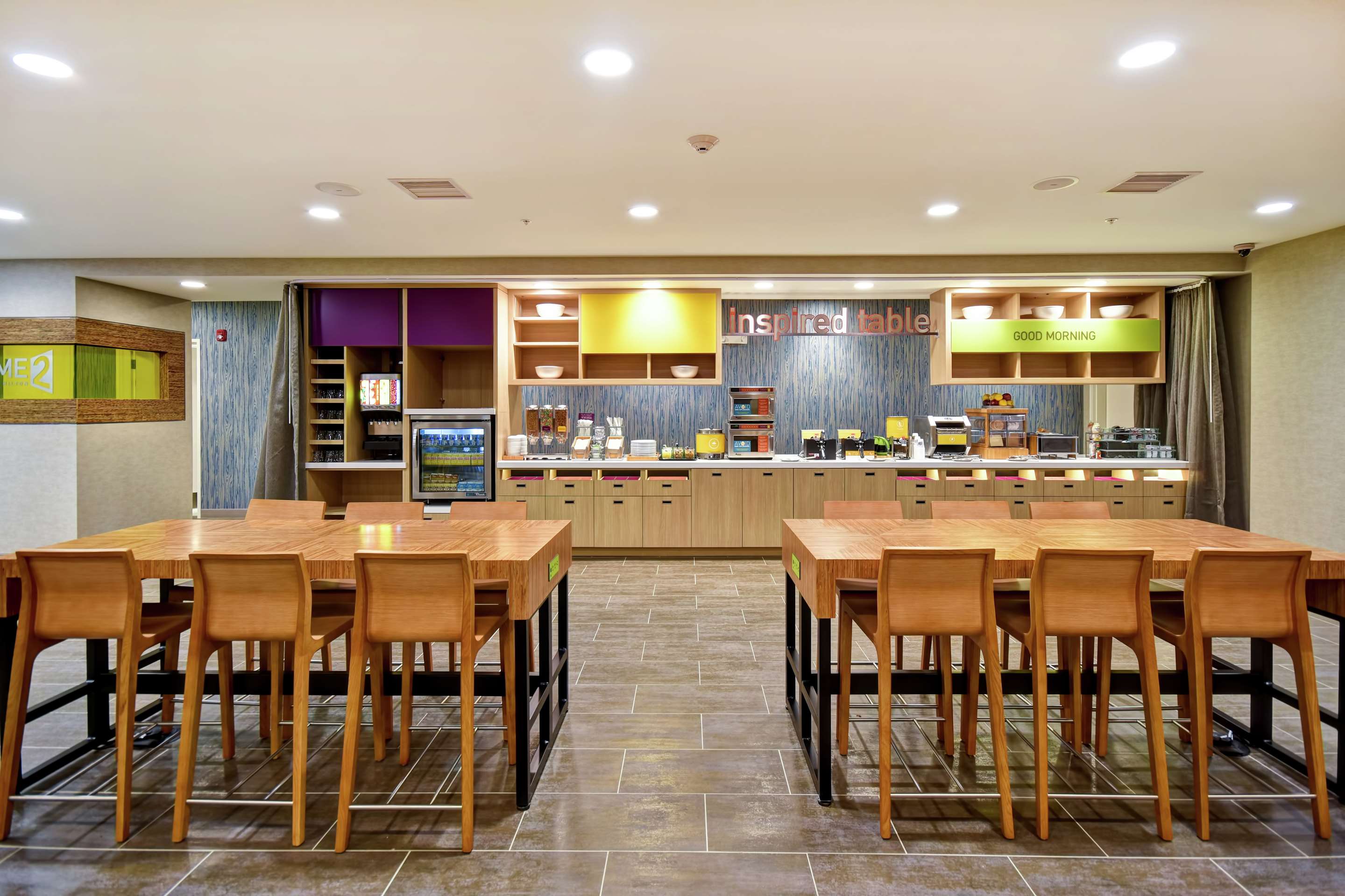 Breakfast Area | Home2 Suites by Hilton Terre Haute