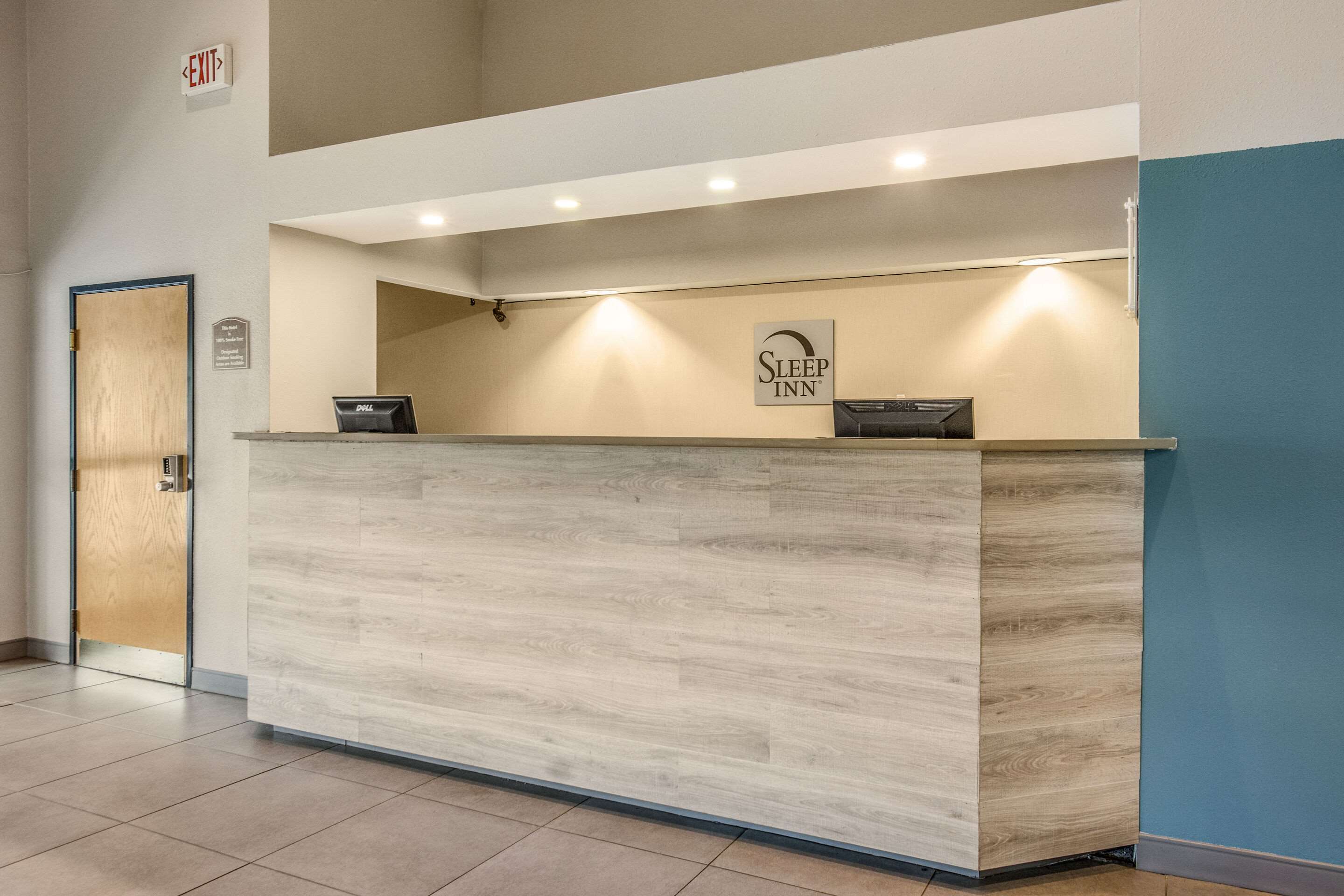 Spacious lobby with sitting area