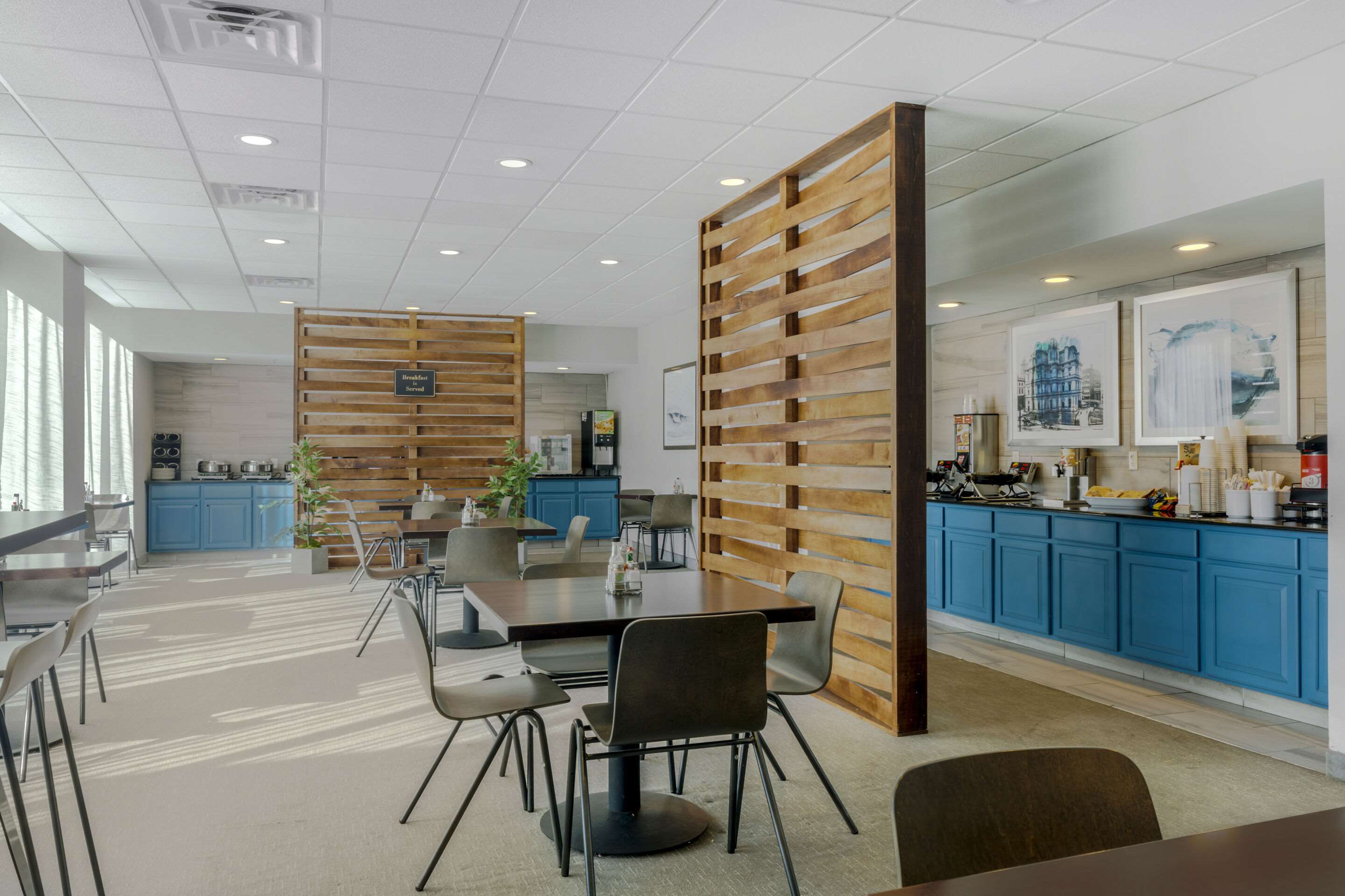 Enjoy breakfast in this seating area