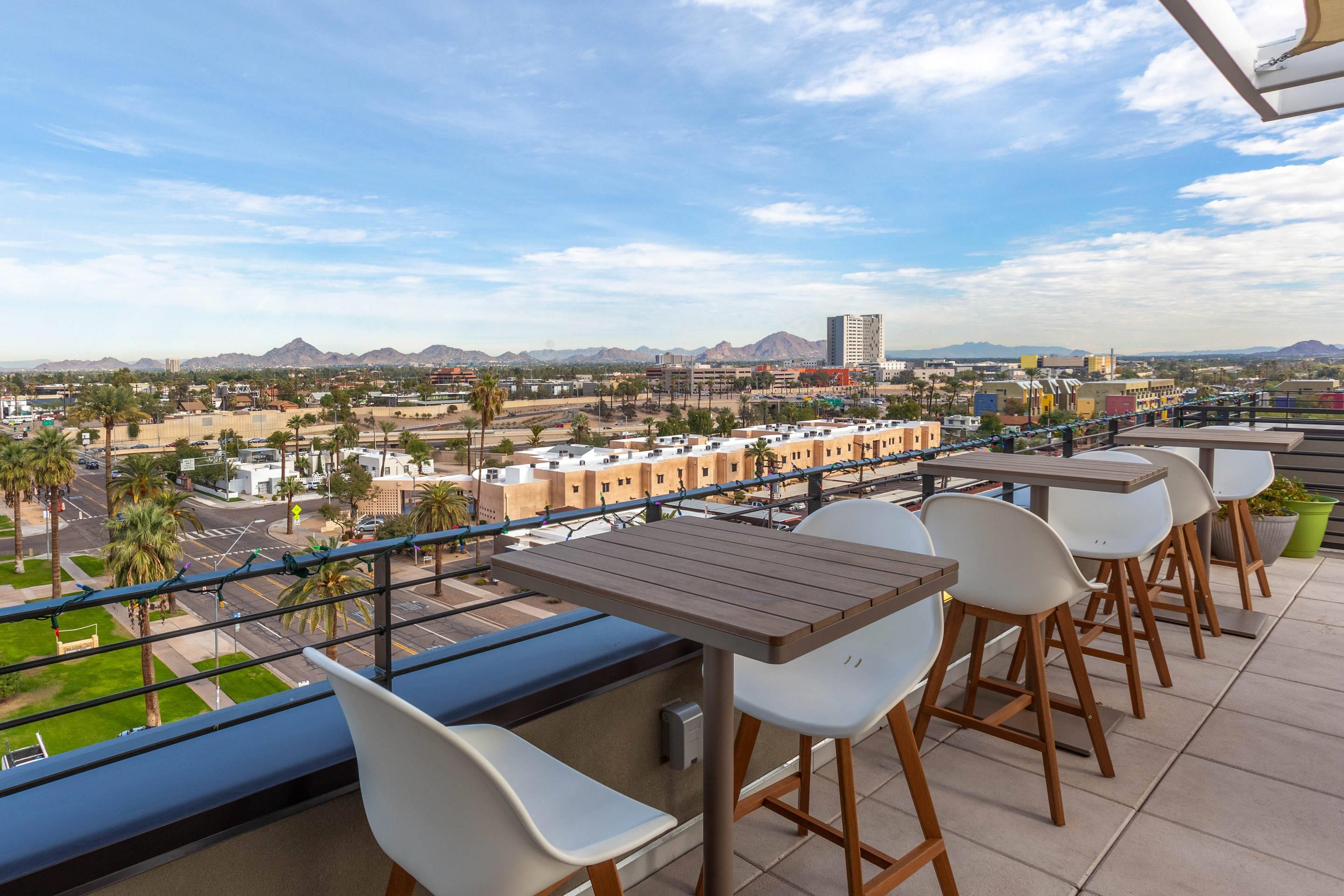 Watch a stunning sunset on the rooftop bar | Cambria Hotel Downtown Phoenix Convention Center