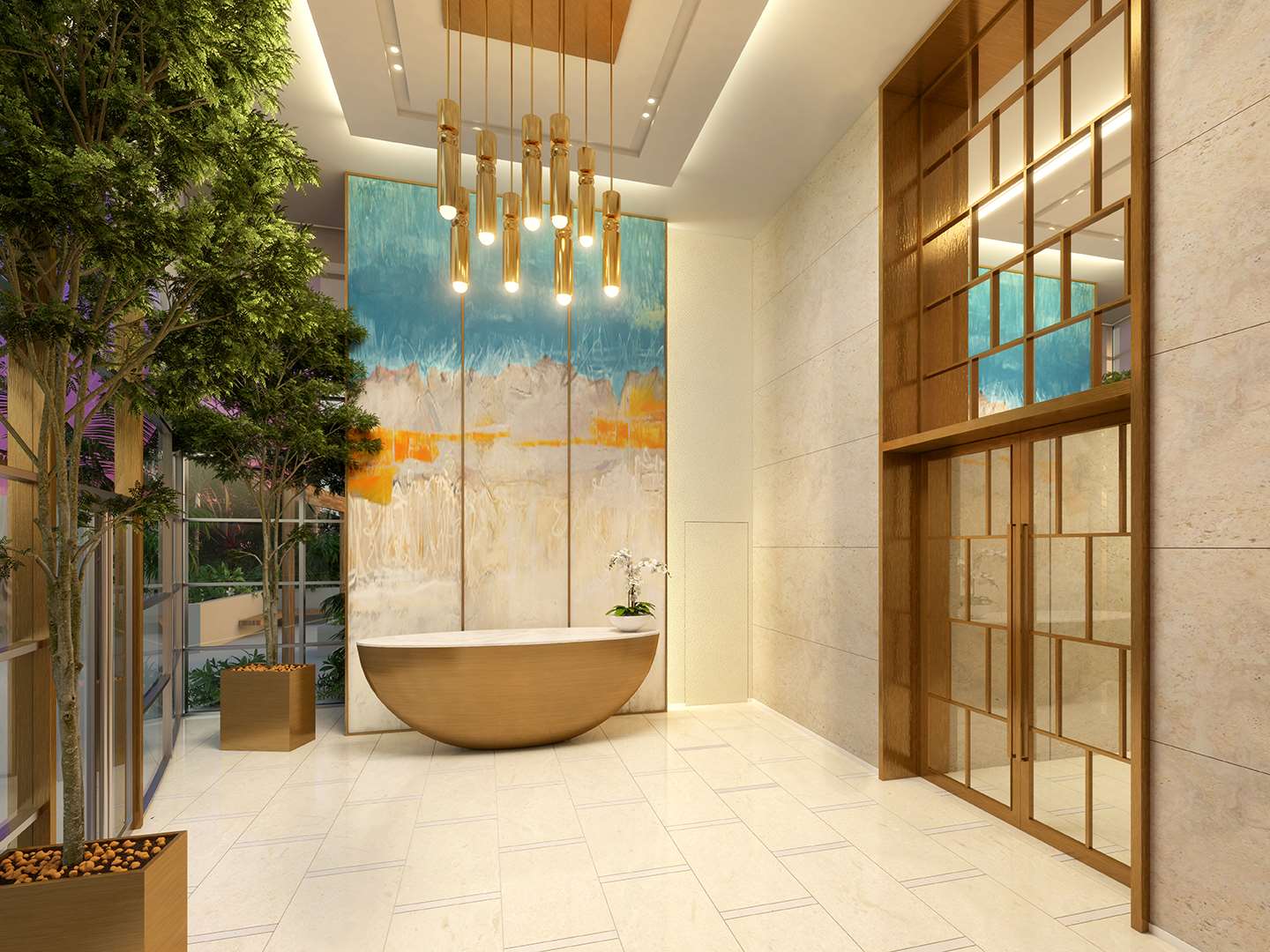 Residence East Lobby | Amrit Ocean Resort and Residences - Singer Island