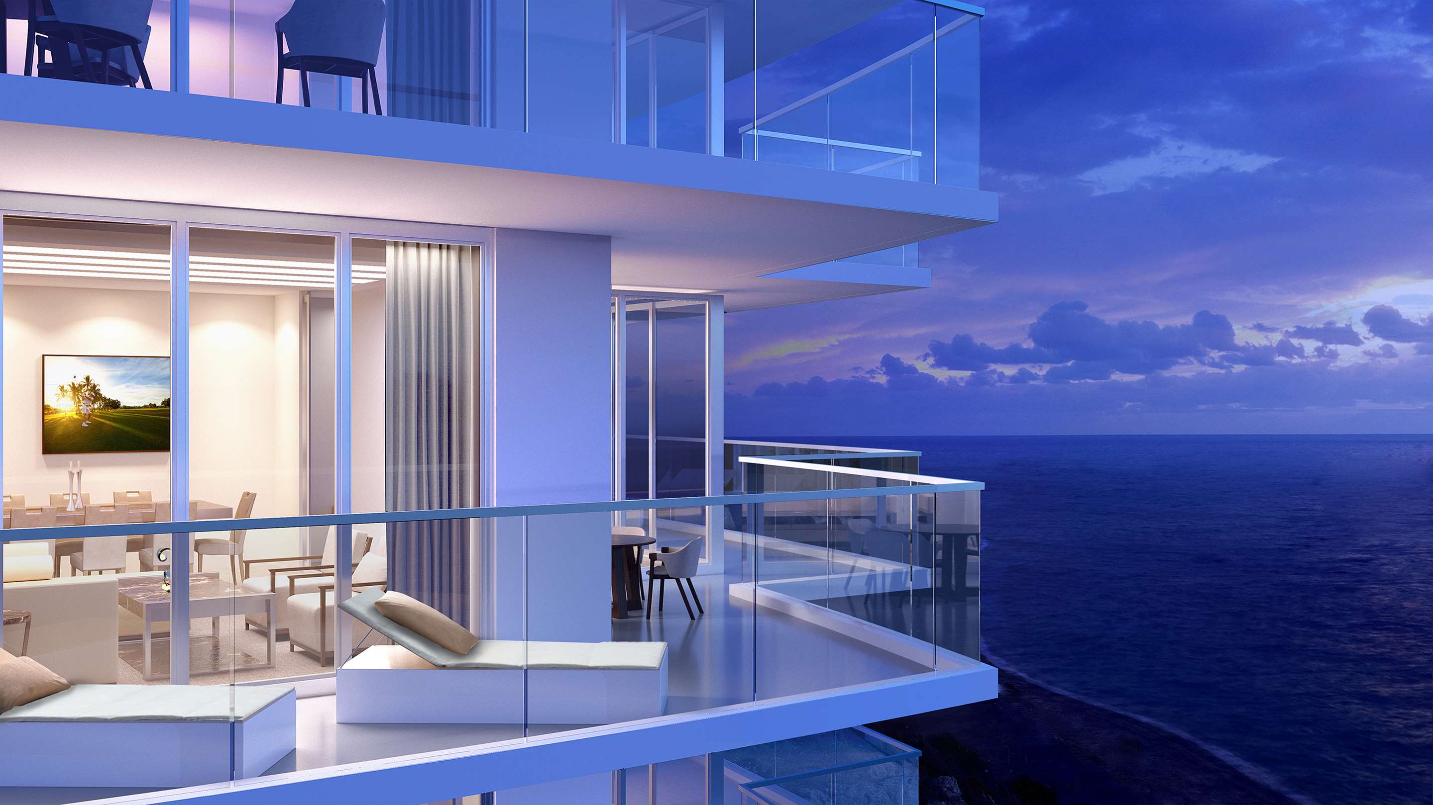 Terrace Night Time | Amrit Ocean Resort and Residences - Singer Island