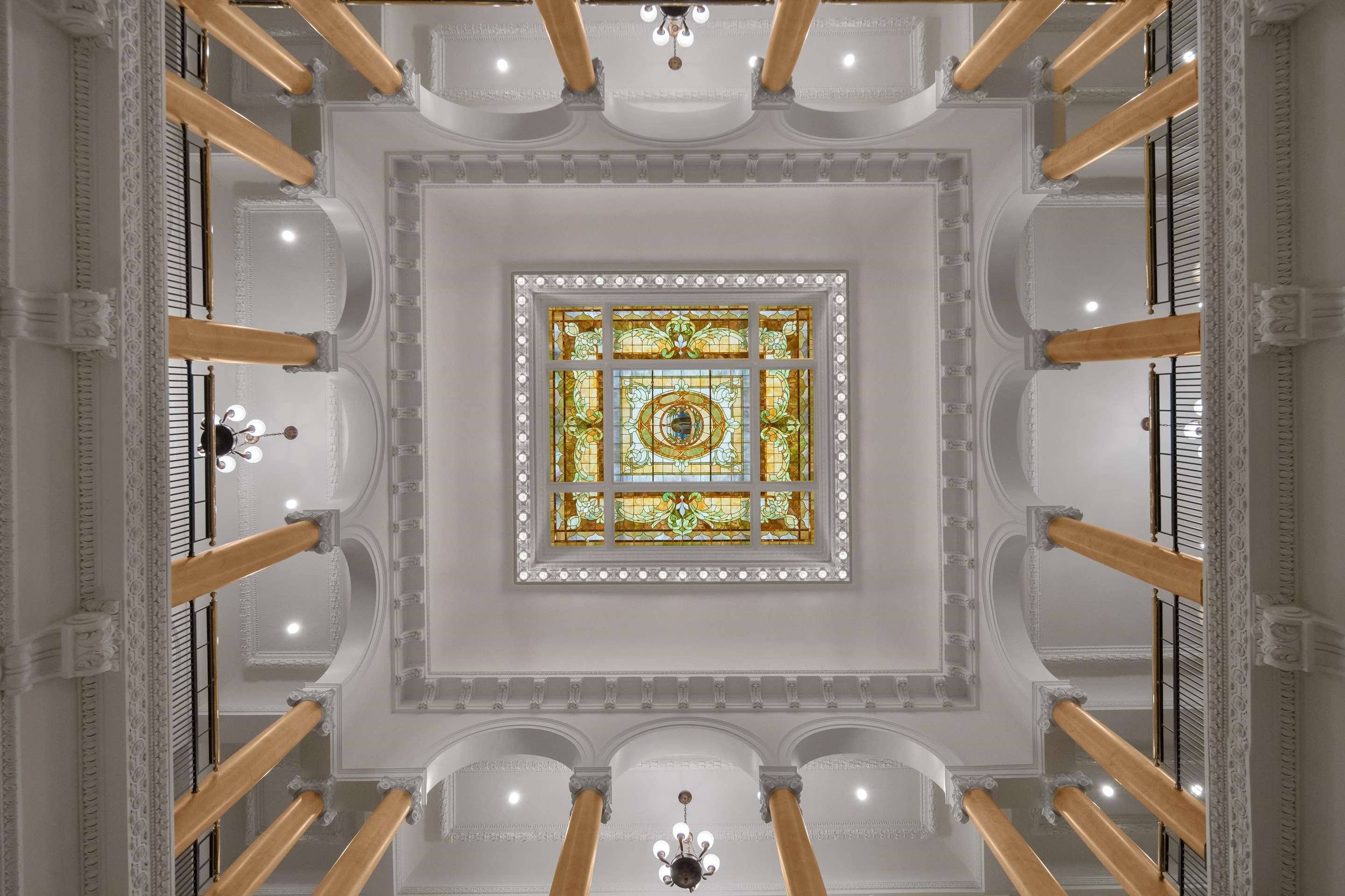 Detail Stain Glass Ceiling | Capital Hotel