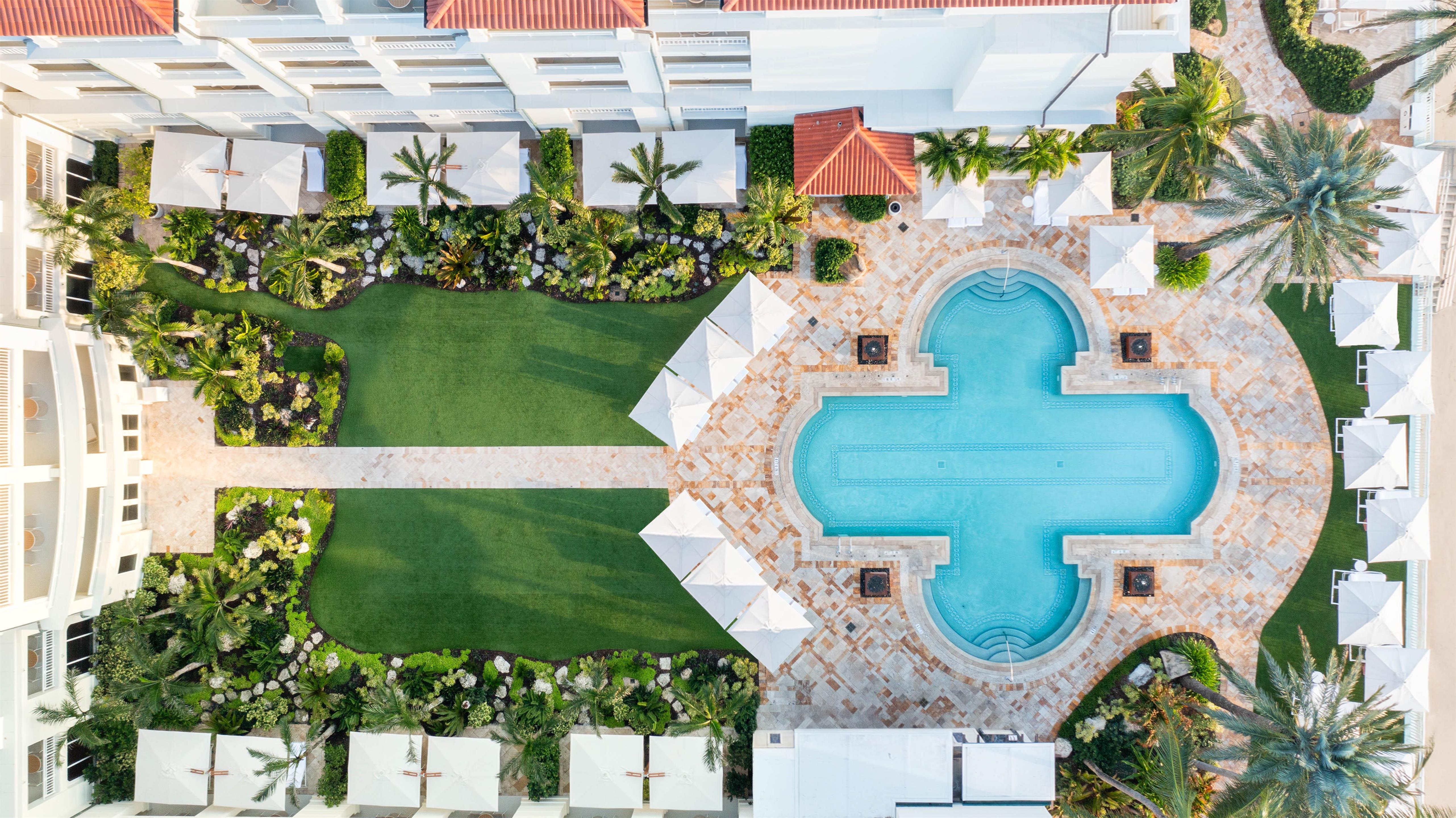 Tranquility Pool aerial | Eau Resort & Spa