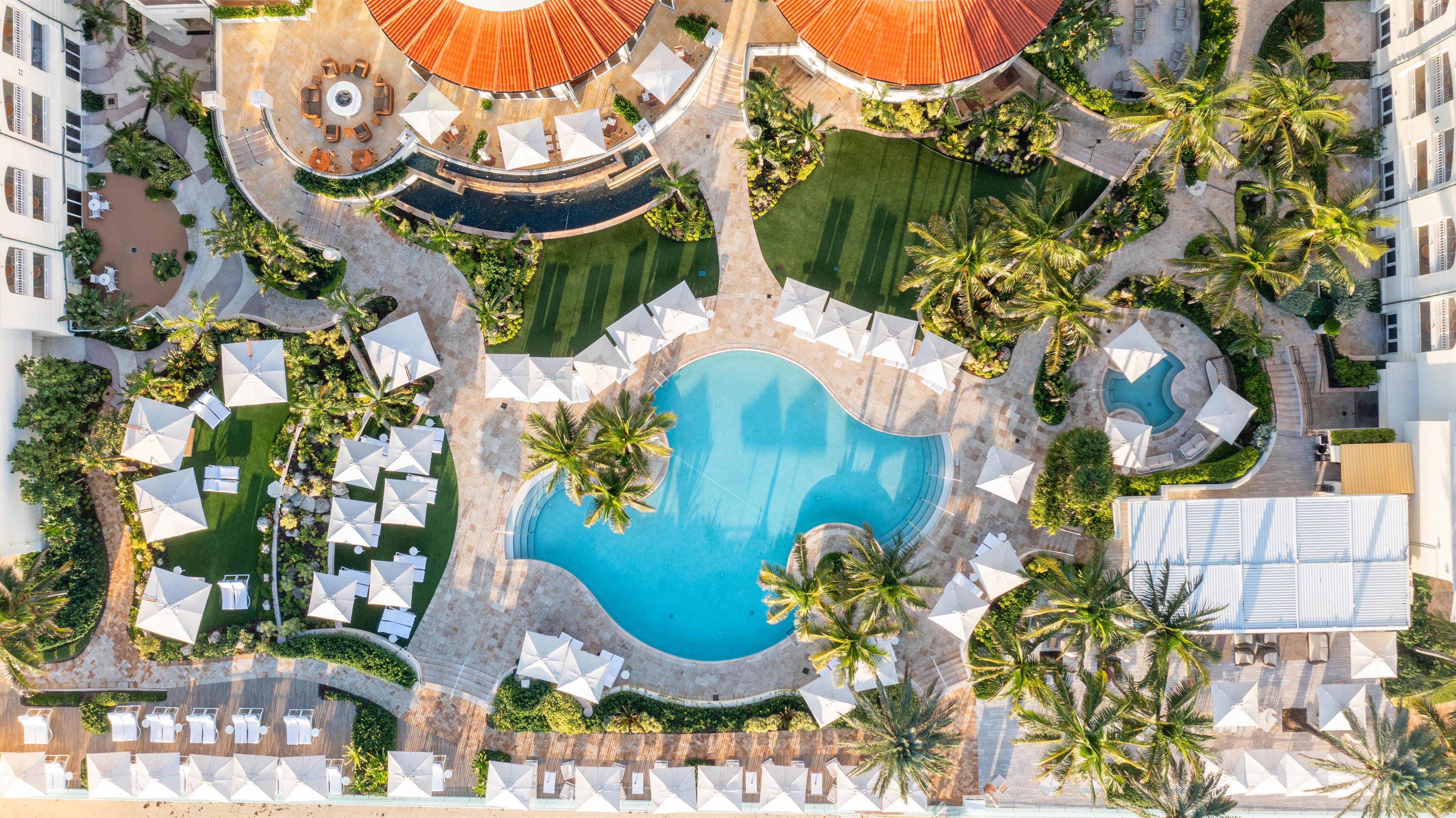 Resort pool aerial | Eau Resort & Spa