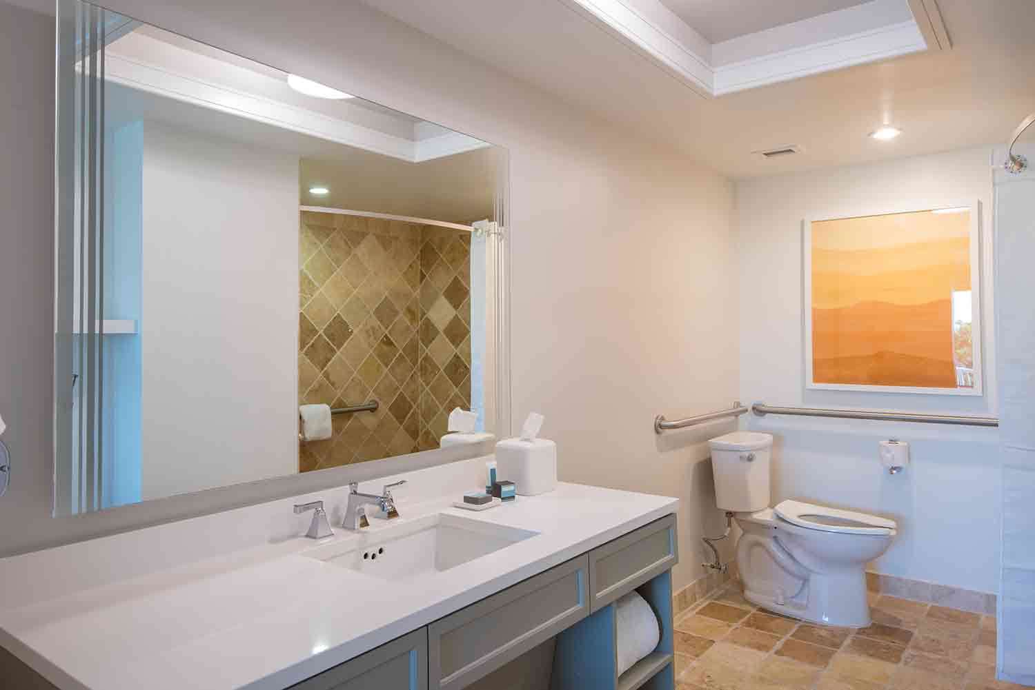 Guest room bath vanity accessible