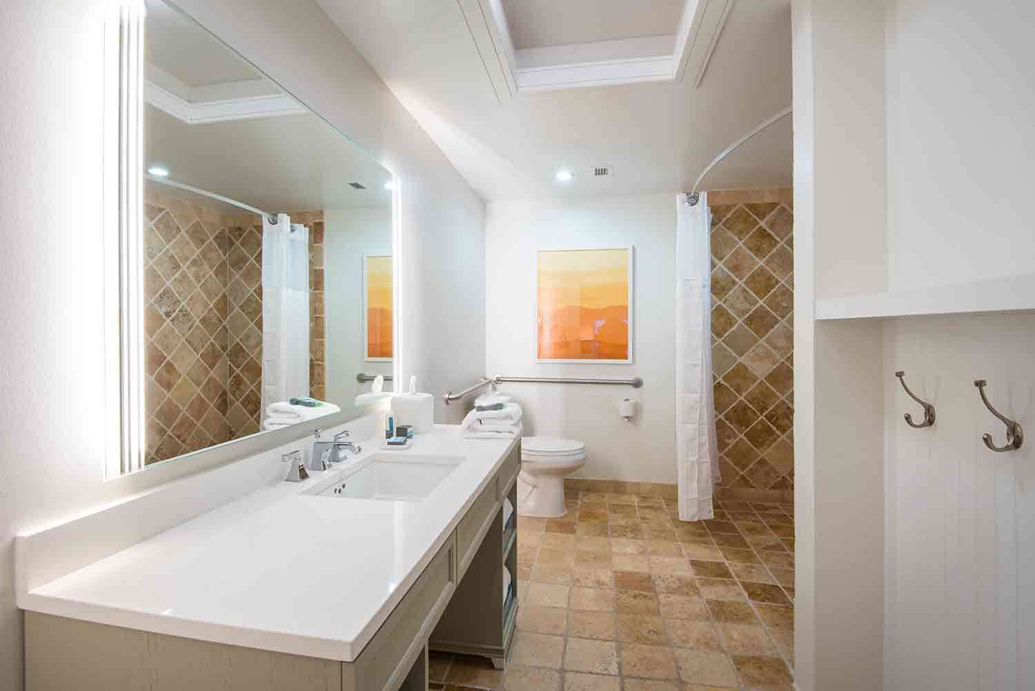 Guest room bath accessible