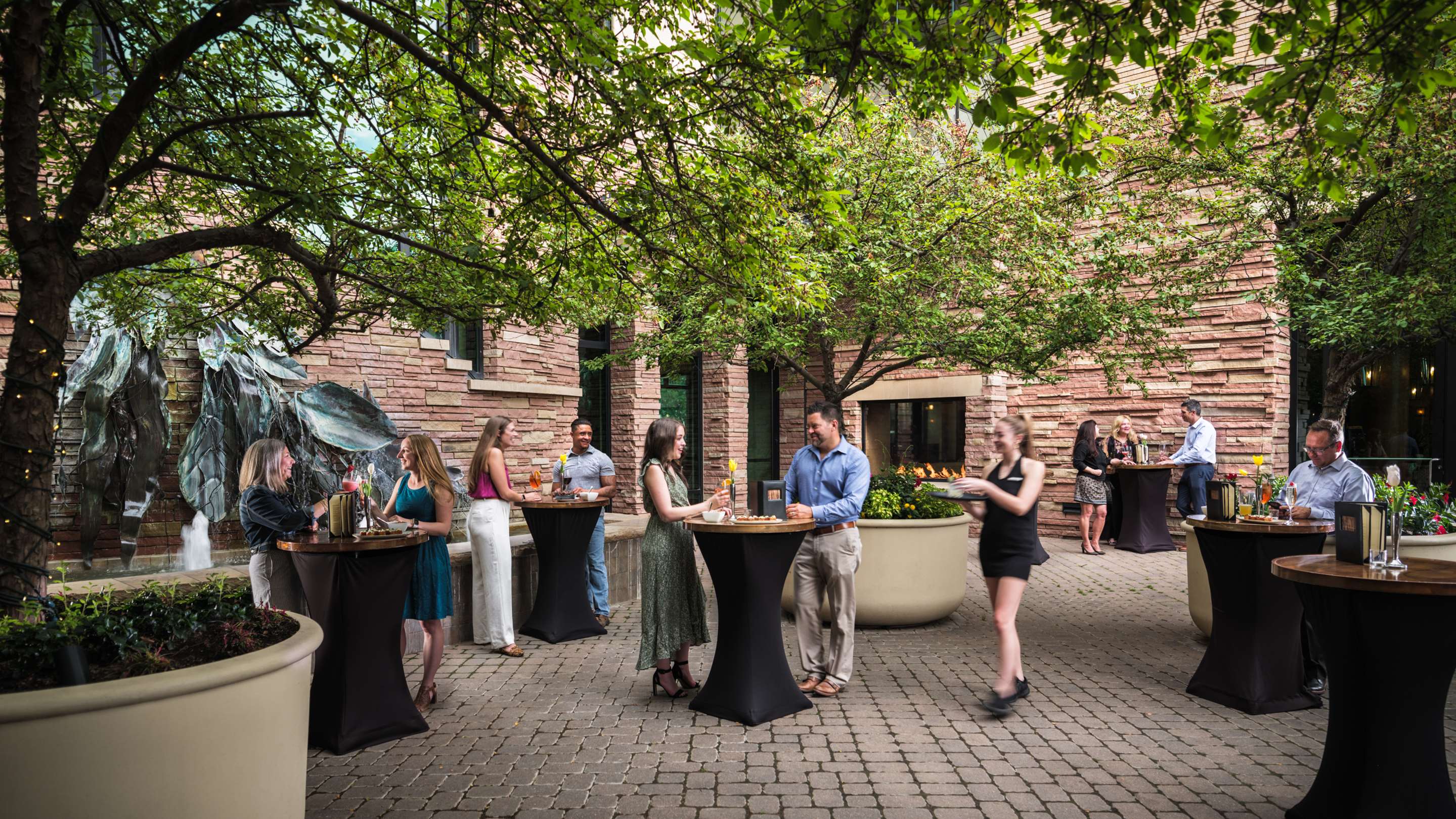 Work and play combine eloquently on the Red Garden terrace | St Julien Hotel and Spa