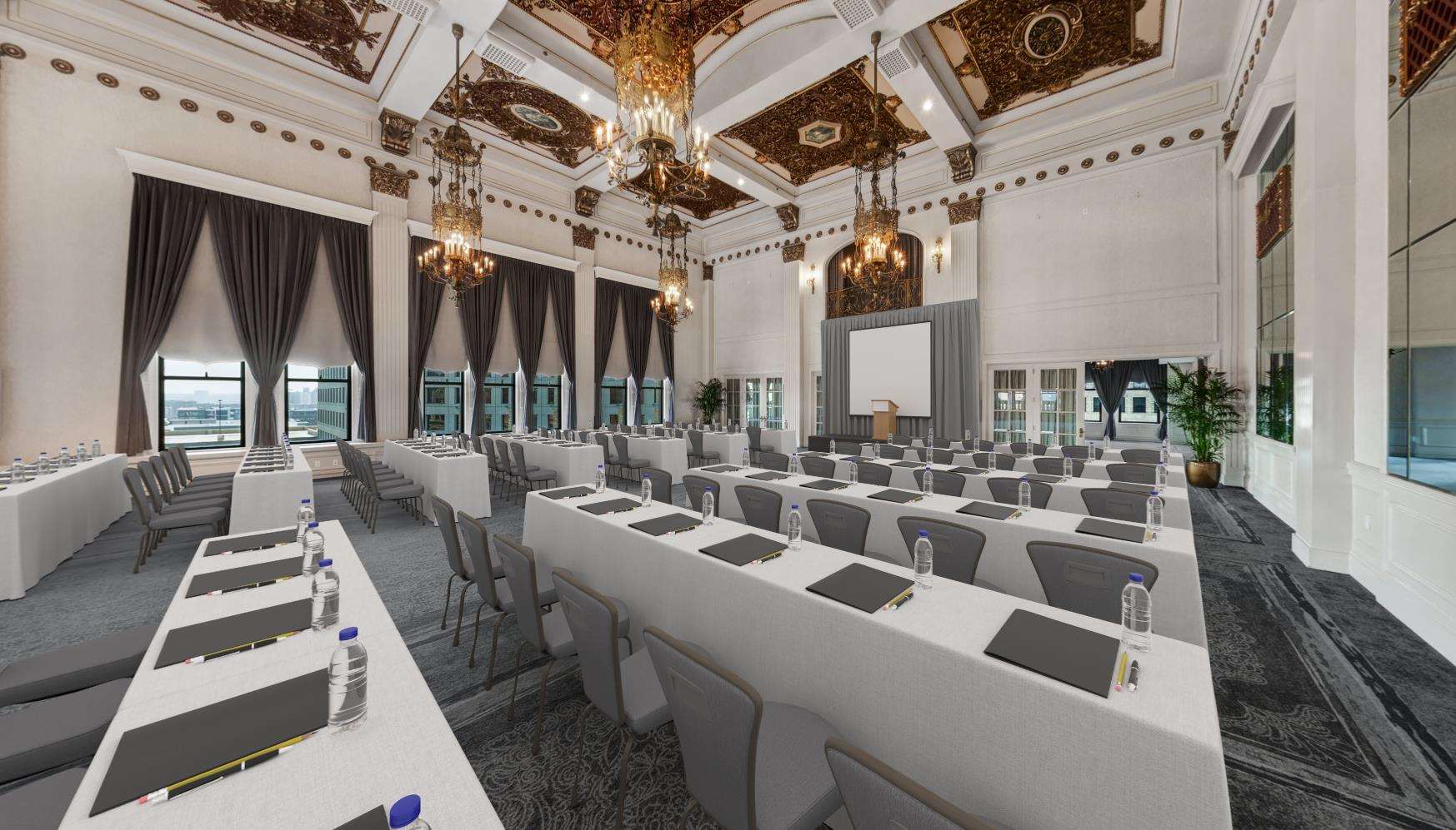 Imperial Ballroom Classroom Set | The Pfister Hotel