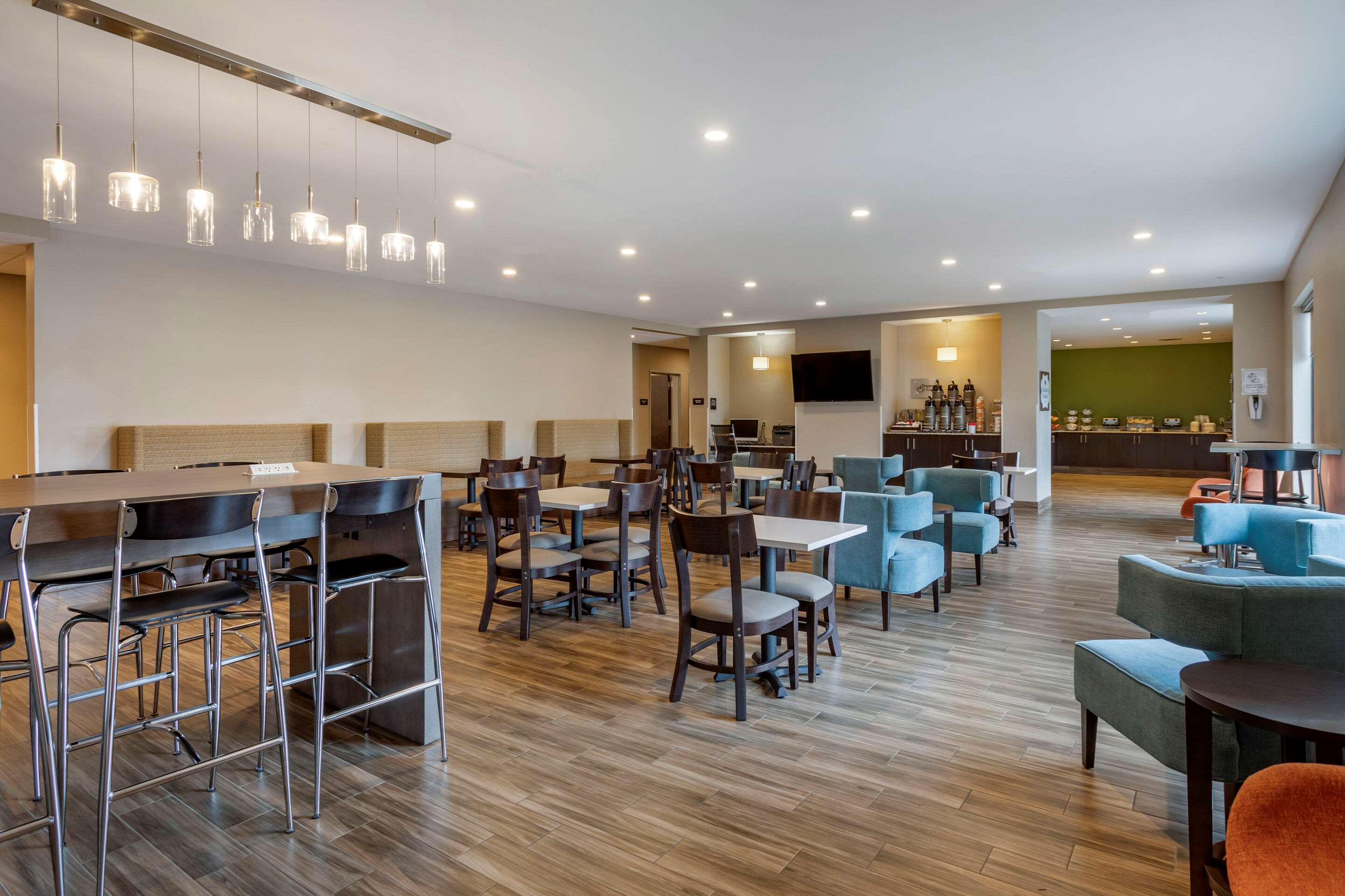 Enjoy breakfast in this seating area