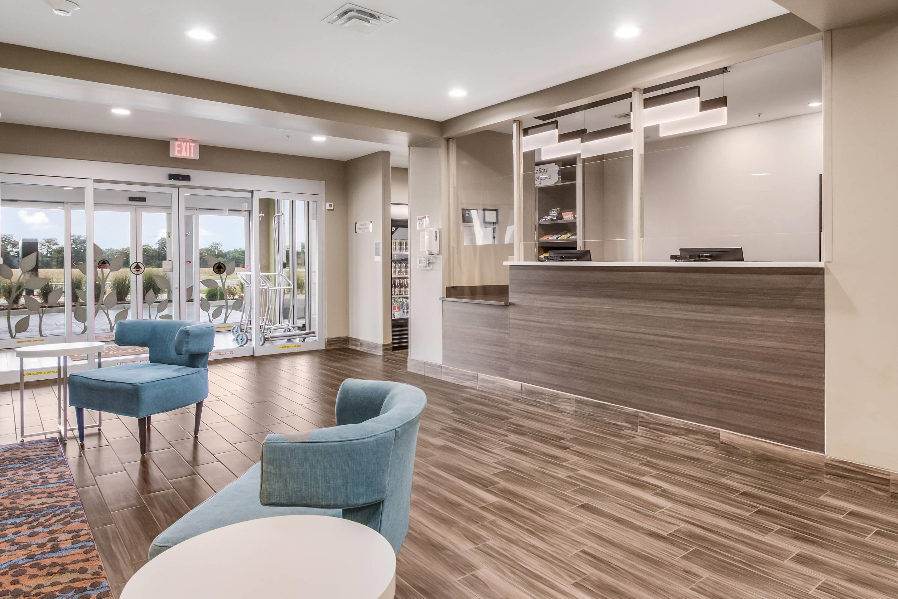 Spacious lobby with sitting area