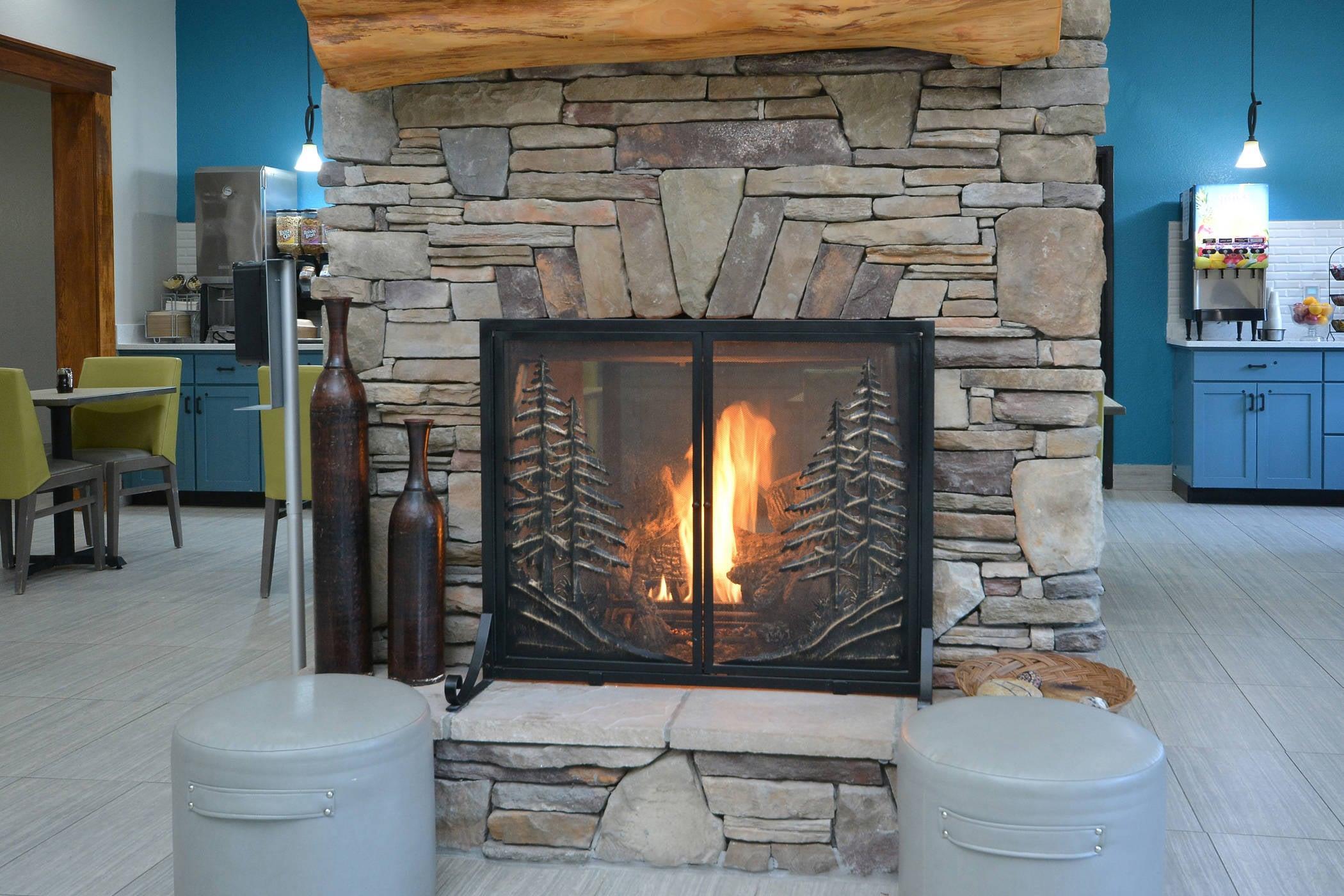 Fireplace | Brookstone Lodge near Biltmore Village, Ascend Hotel Collection
