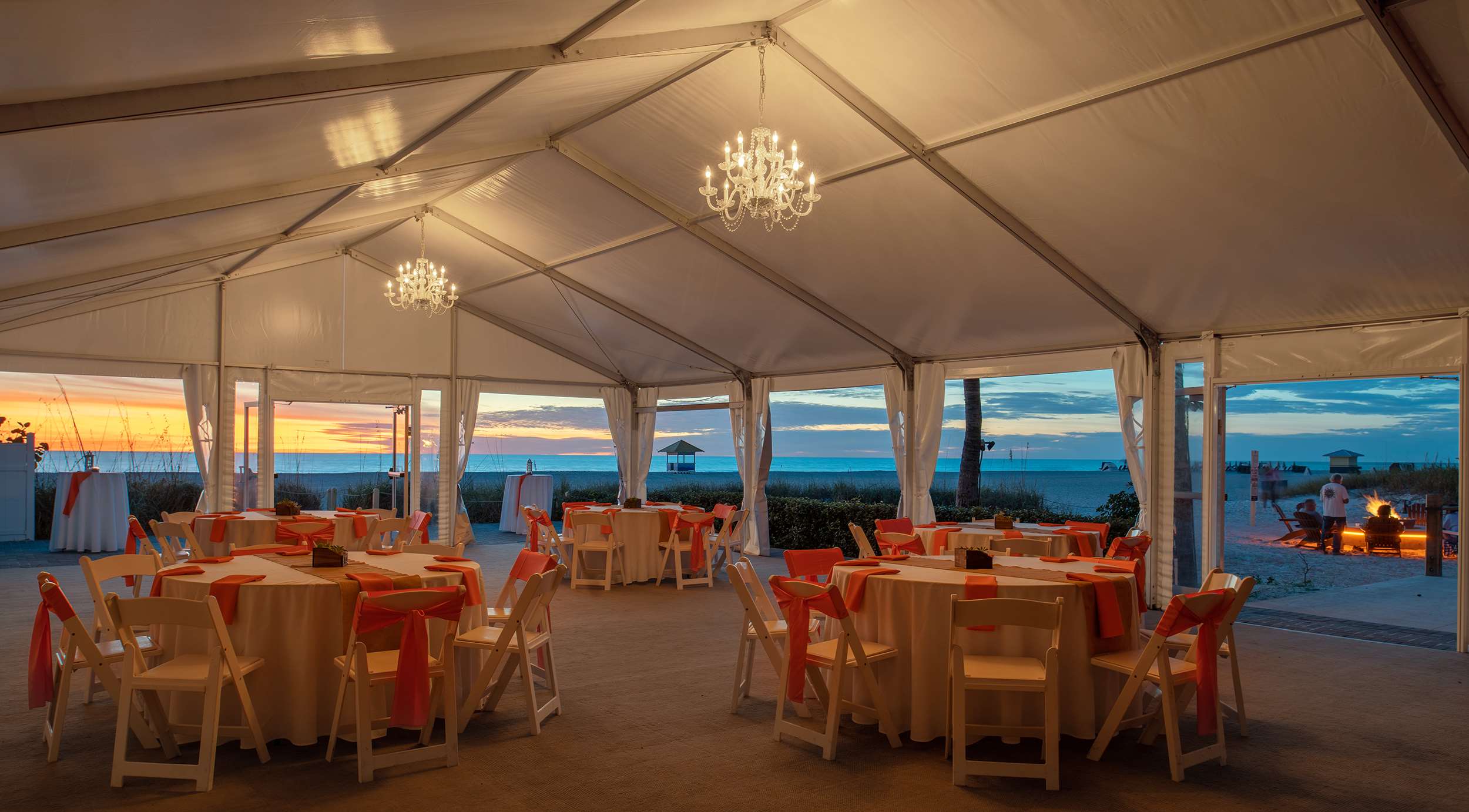 Sirata Beach Resort Banquet Tent Dusk Angle | Sirata Beach Resort