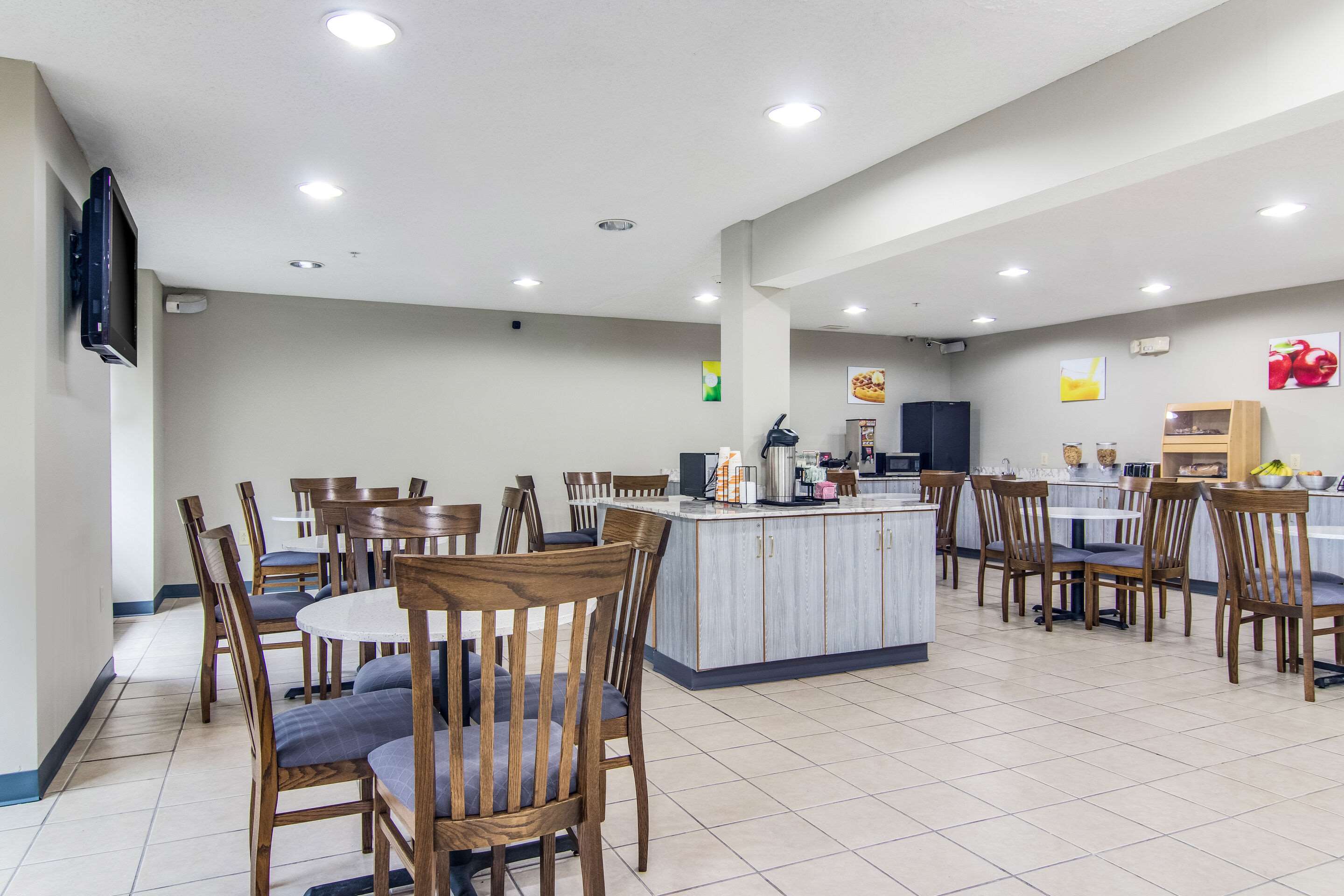Enjoy breakfast in this seating area