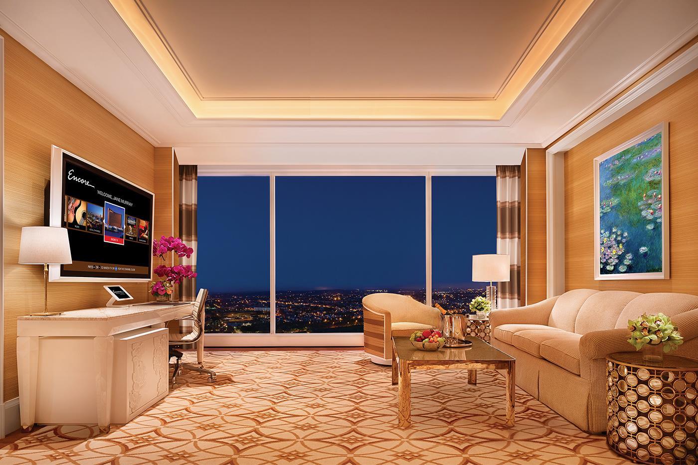 Signature Suite Living Area View | Encore Boston Harbor