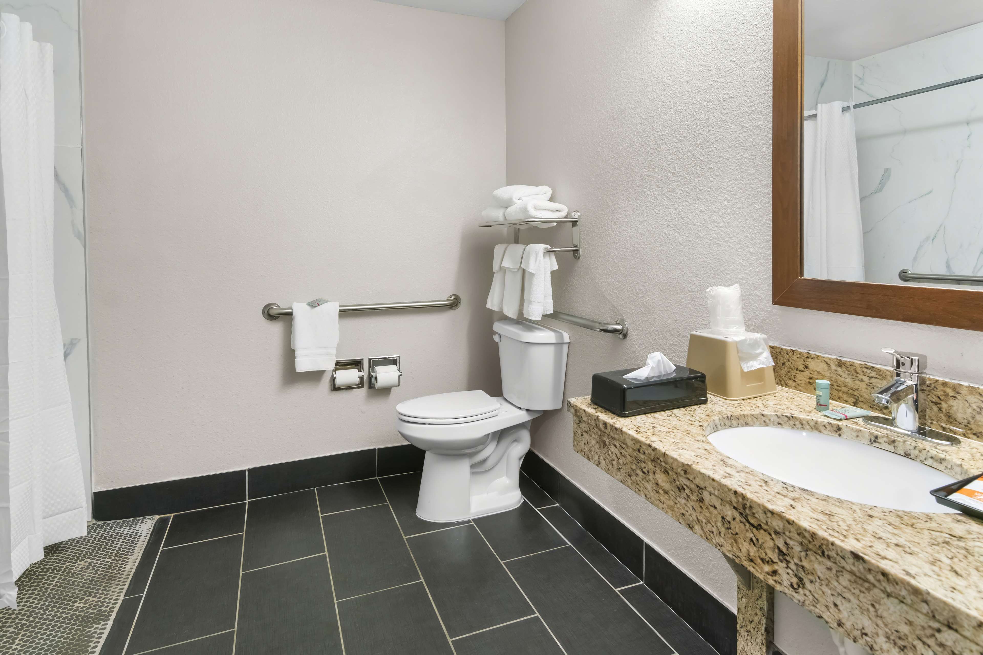 SureStay Plus by Best Western Benbrook Fort Worth Room Type - Accessible - 1 King, Mobility Accessible, Roll In Shower, Microwave And Refrigerator, Sofabed, Non-S SureStay Plus by Best Western Benbrook Fort Worth Room Type - Accessible - 1 King, Mobility Accessible, Roll In Shower, Microwave And Refrigerator, Sofabed, Non-S