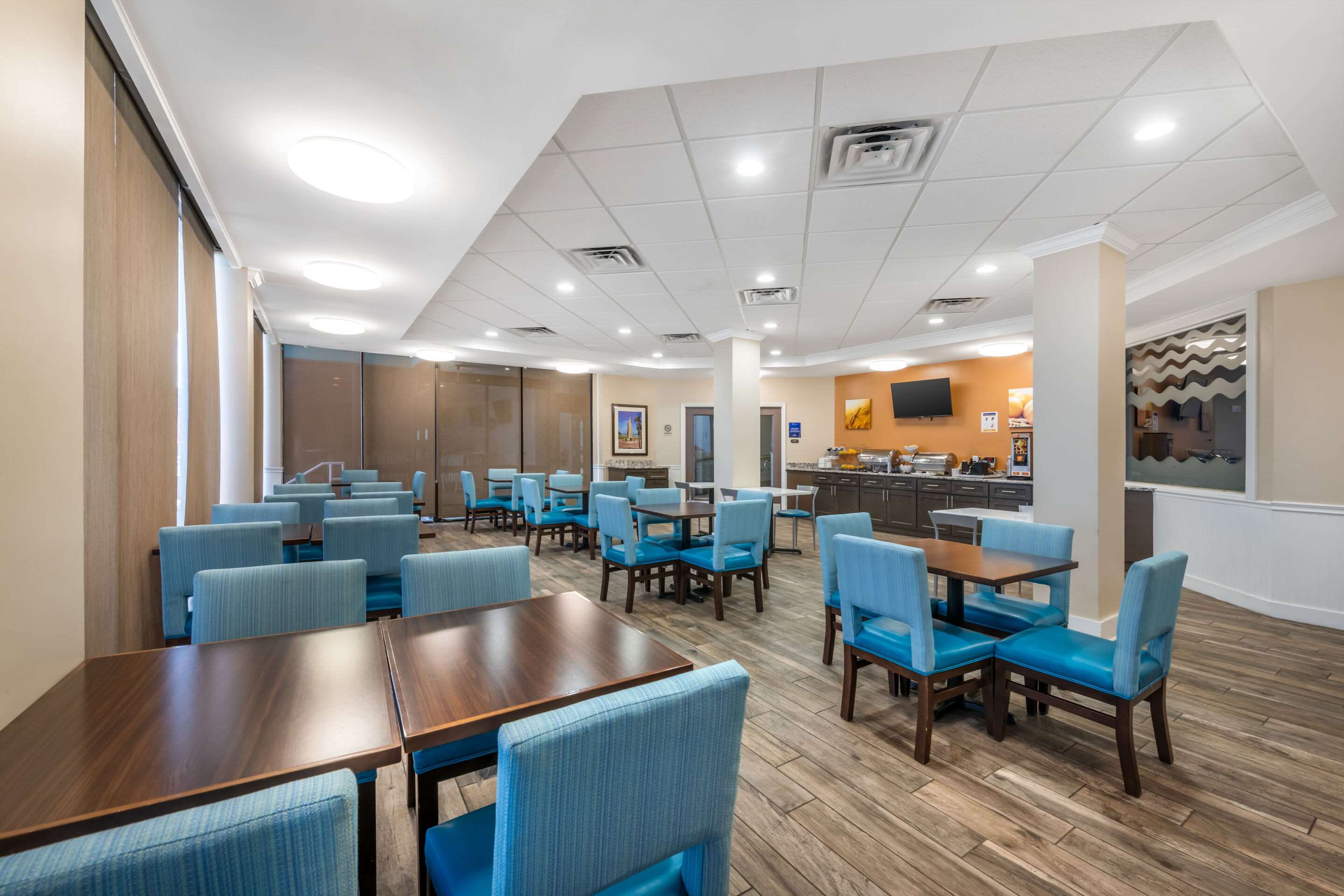 Enjoy breakfast in this seating area