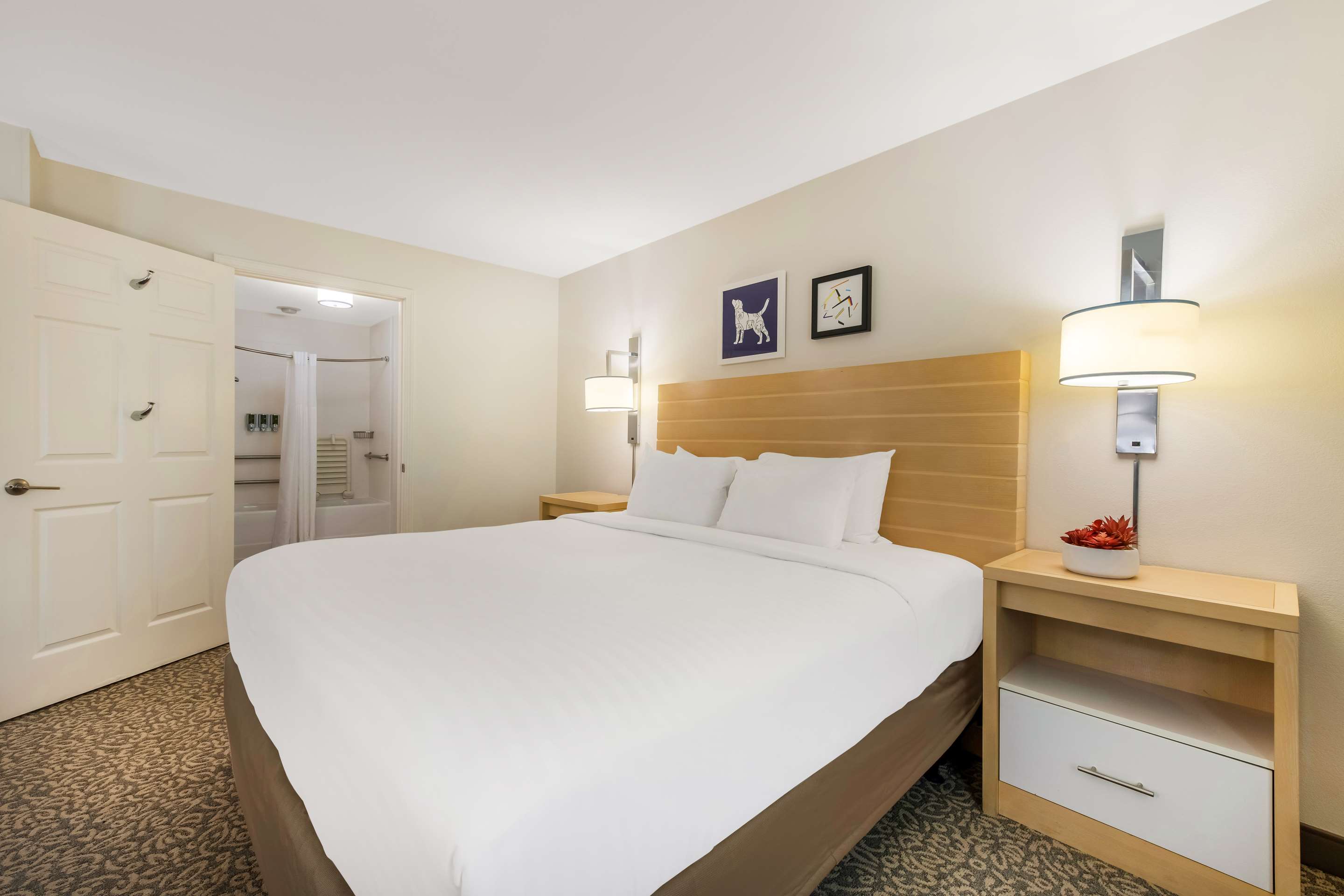 Guest Room - ADA Studio Suite Bedroom | Sonesta ES Suites Charlotte Arrowood