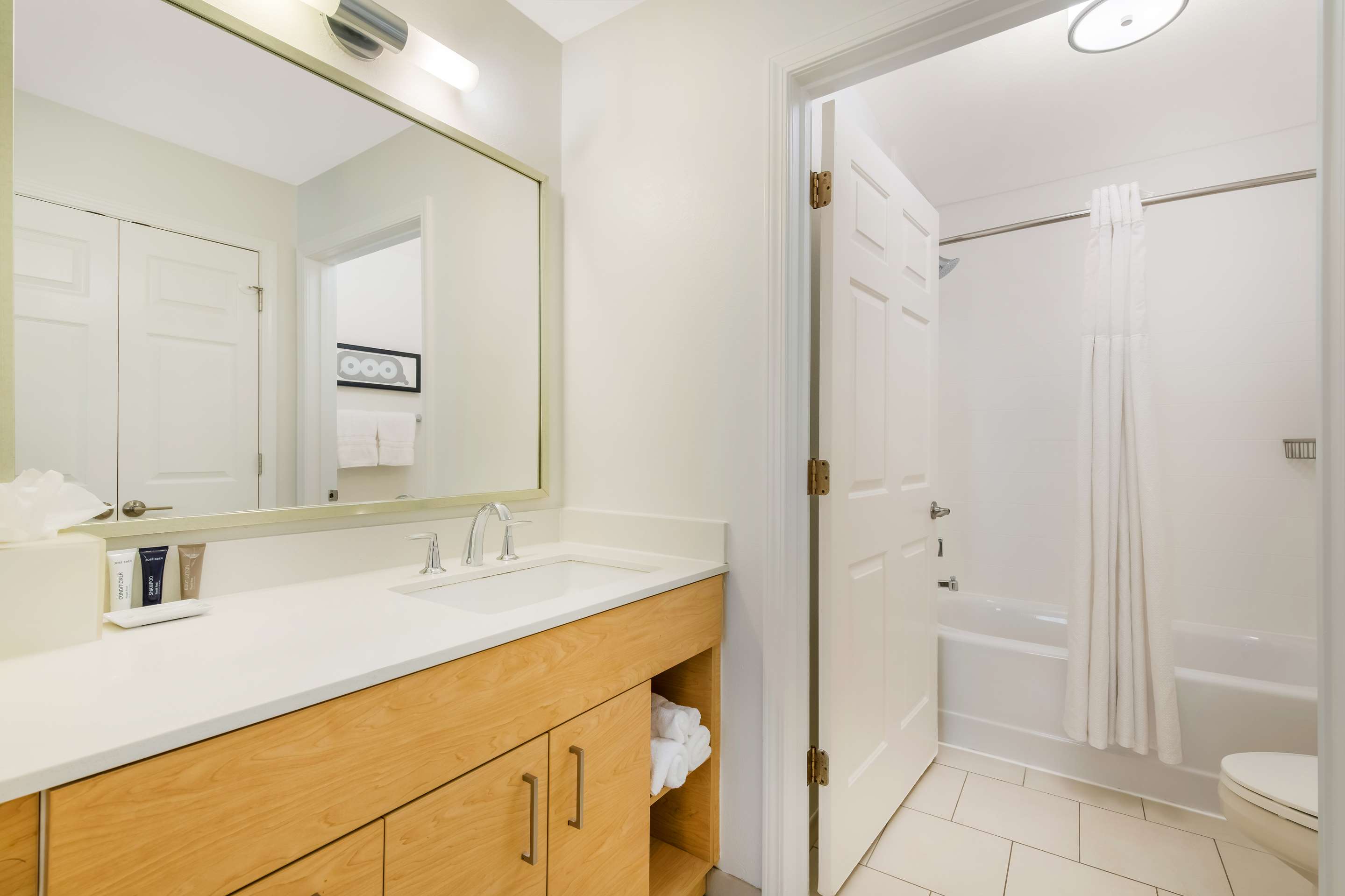 Guest Room - Studio Suite King Bathroom | Sonesta ES Suites Charlotte Arrowood