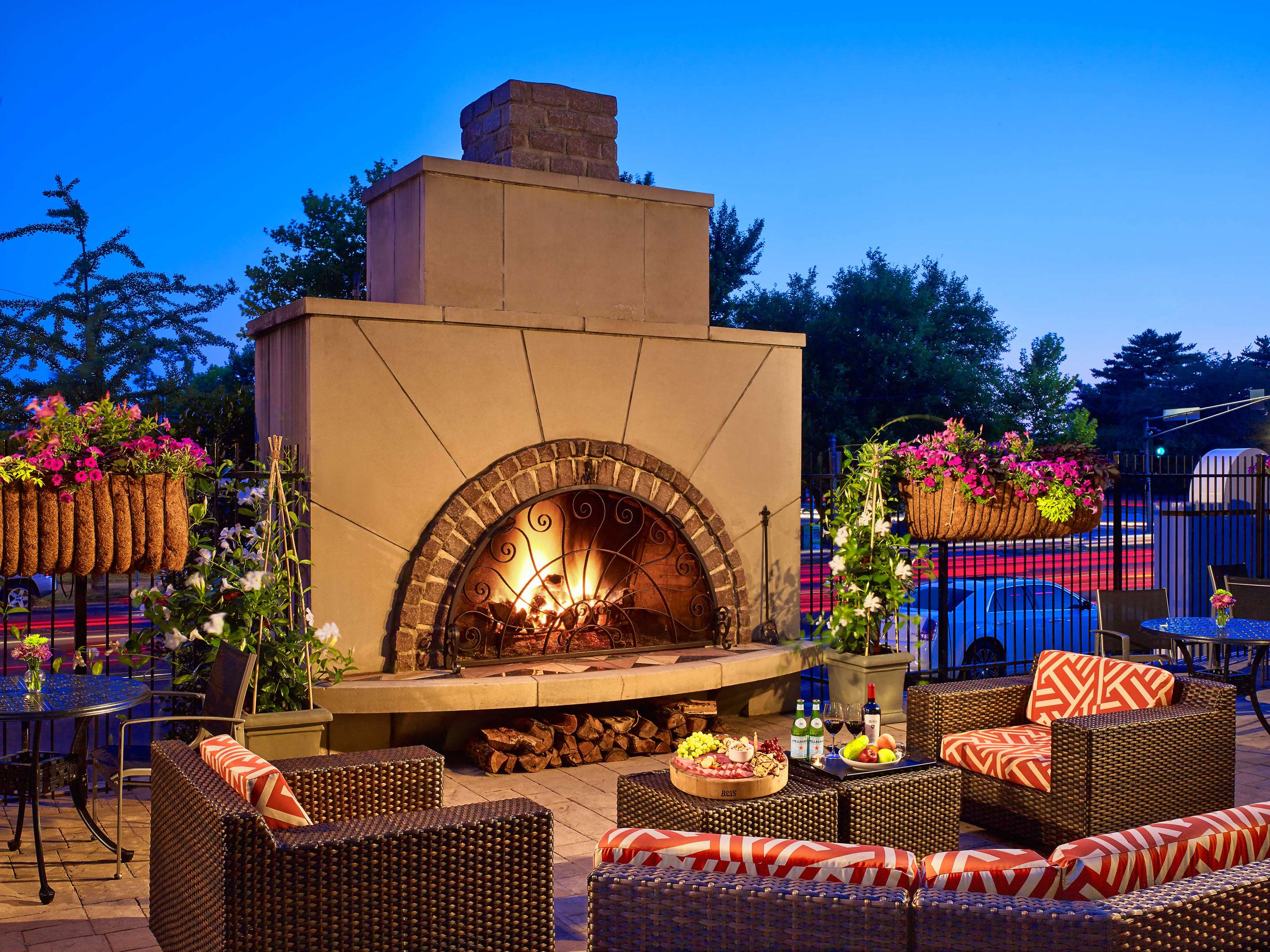 Exterior Chase Club Fire Pit | The Royal Sonesta Chase Park Plaza St. Louis