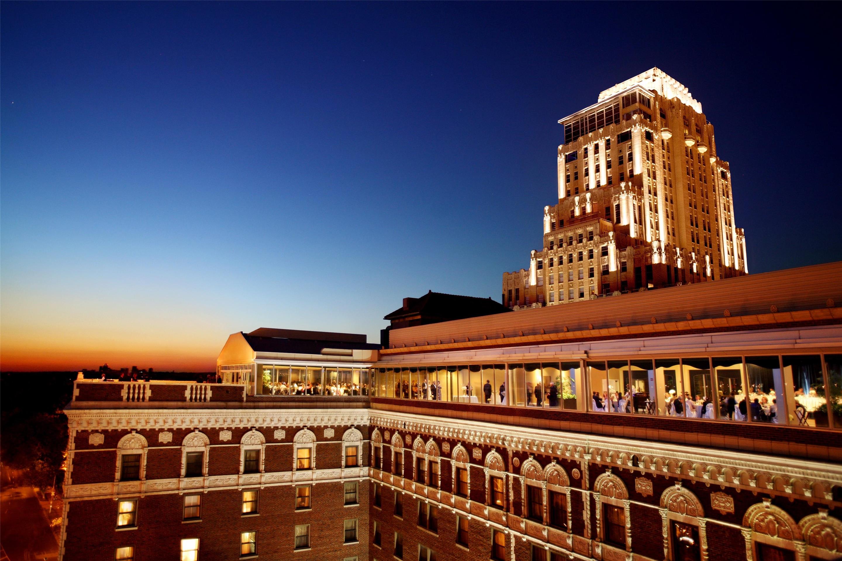 Royal Sonesta Chase Park Plaza exterior at night sunset | The Royal Sonesta Chase Park Plaza St. Louis