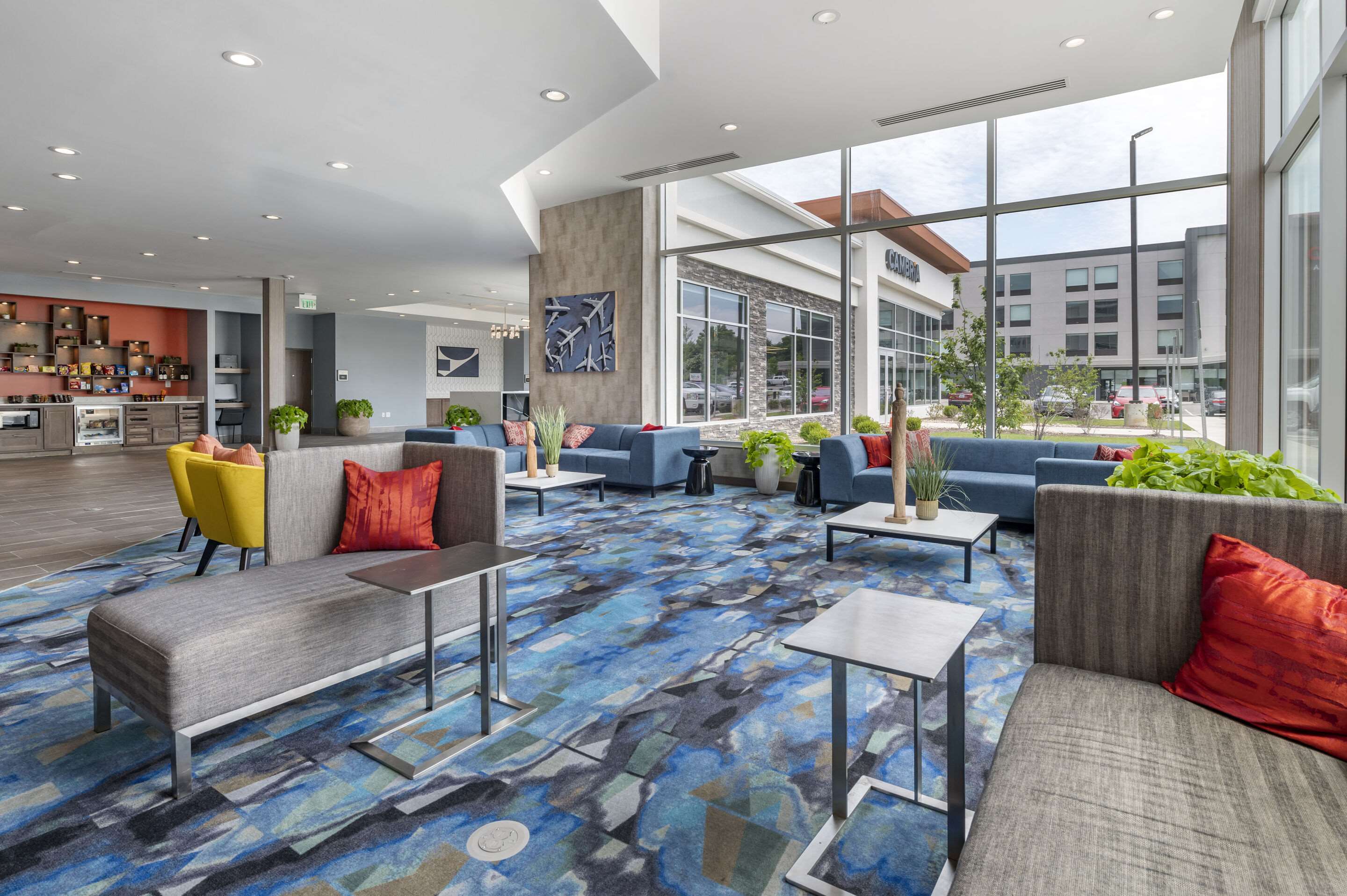 Spacious lobby with sitting area | Cambria Hotel Nashville Airport
