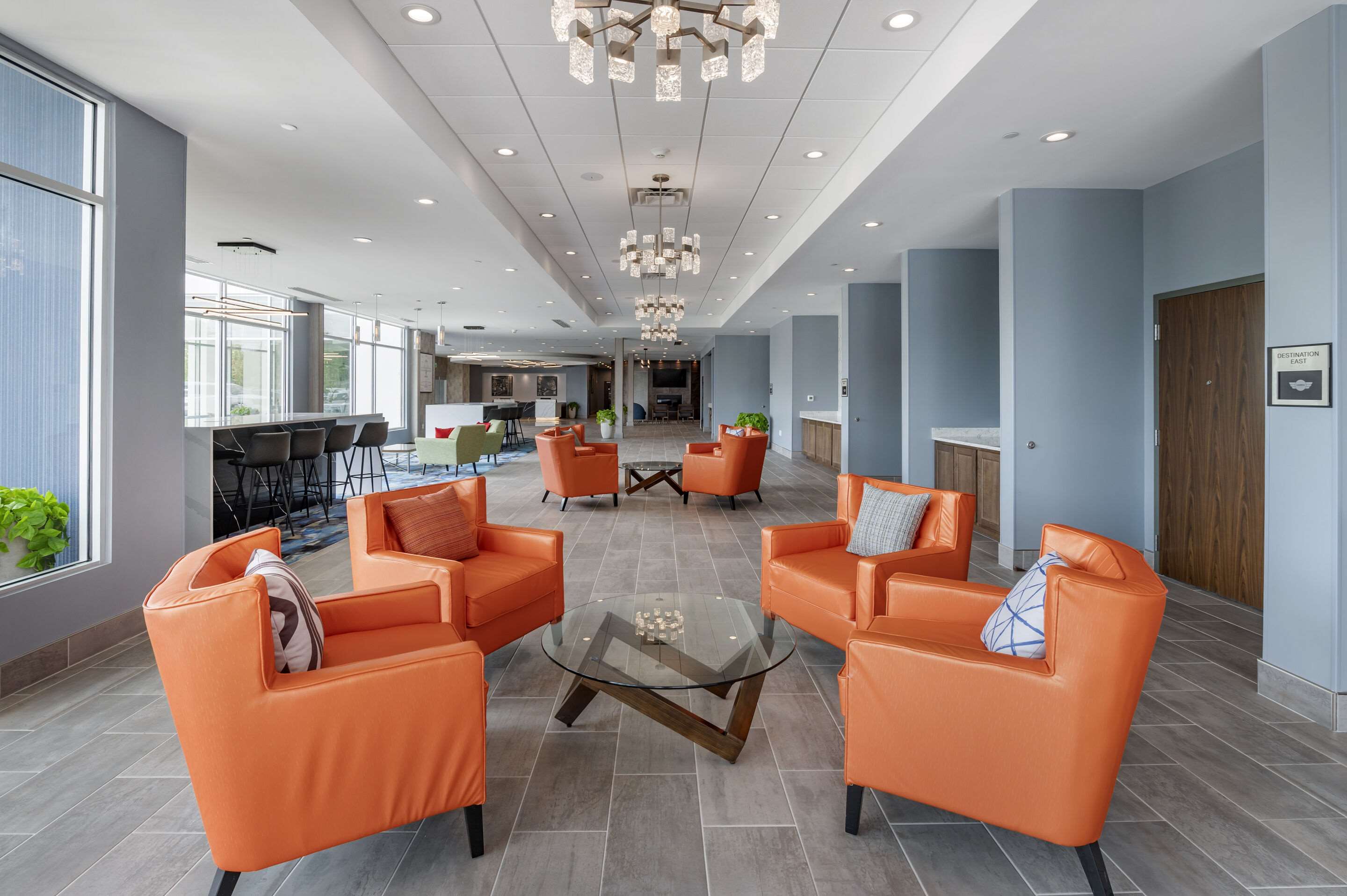 Spacious lobby with sitting area | Cambria Hotel Nashville Airport