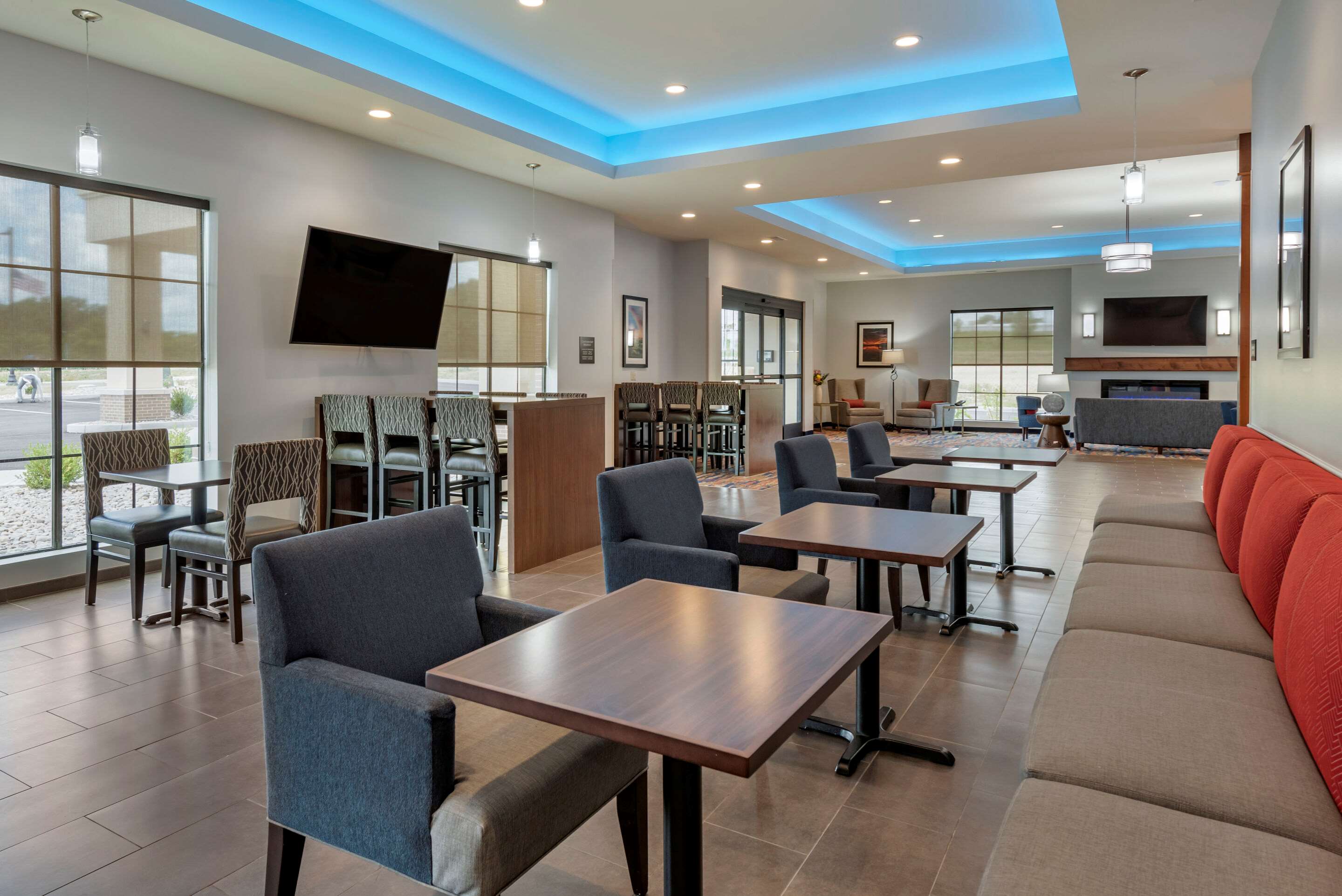 Enjoy breakfast in this seating area