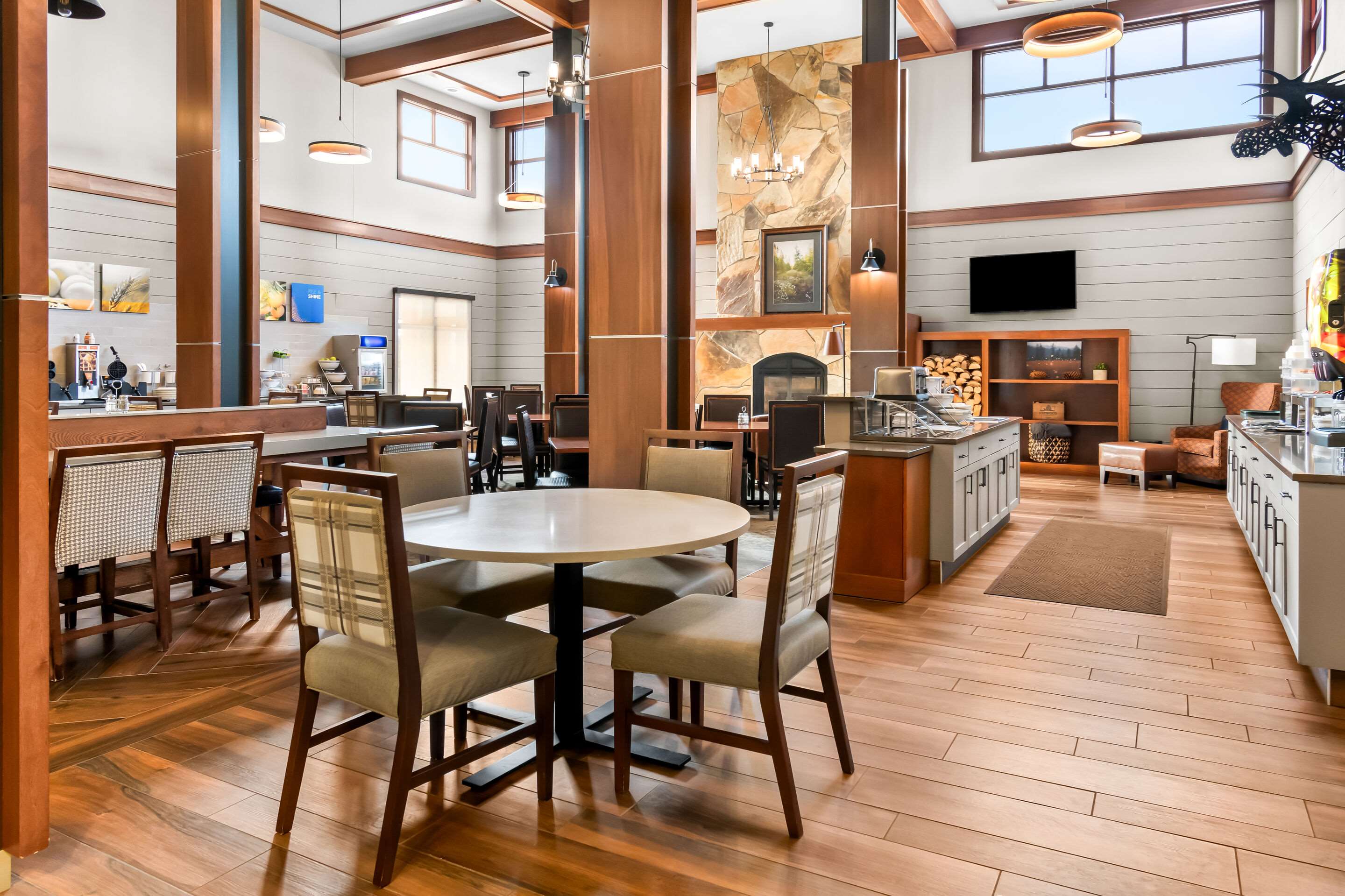 Enjoy breakfast in this seating area