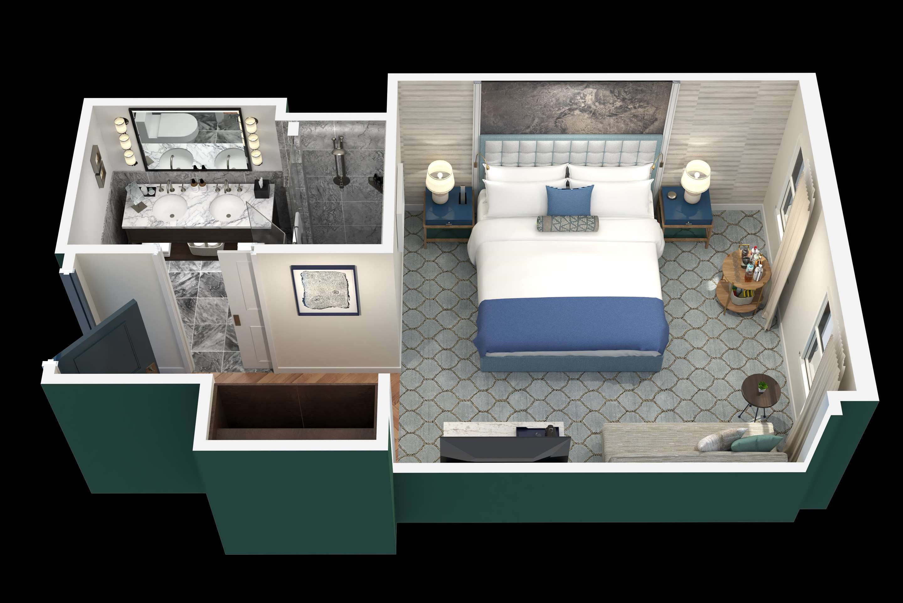 The Wall Street Hotel Wall Street - New York City King Floorplan