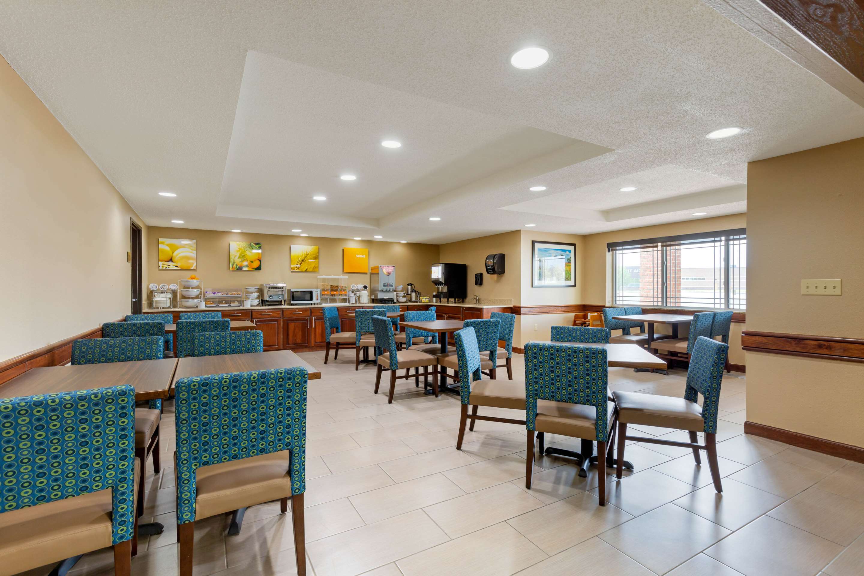 Enjoy breakfast in this seating area
