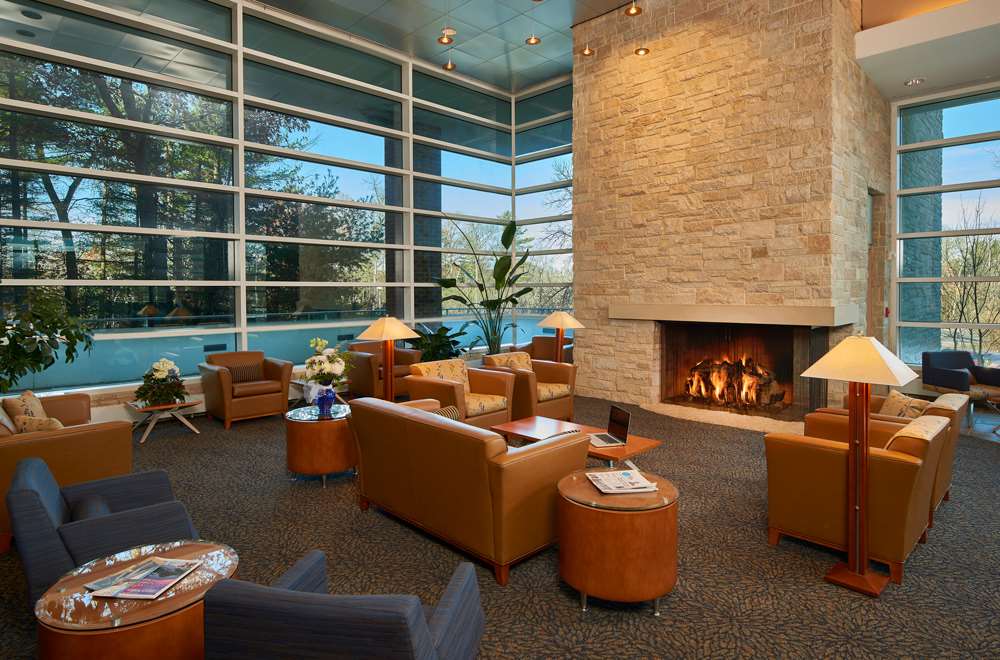 Penn Stater Lobby Fireplace x | The Penn Stater Hotel and Conference Center